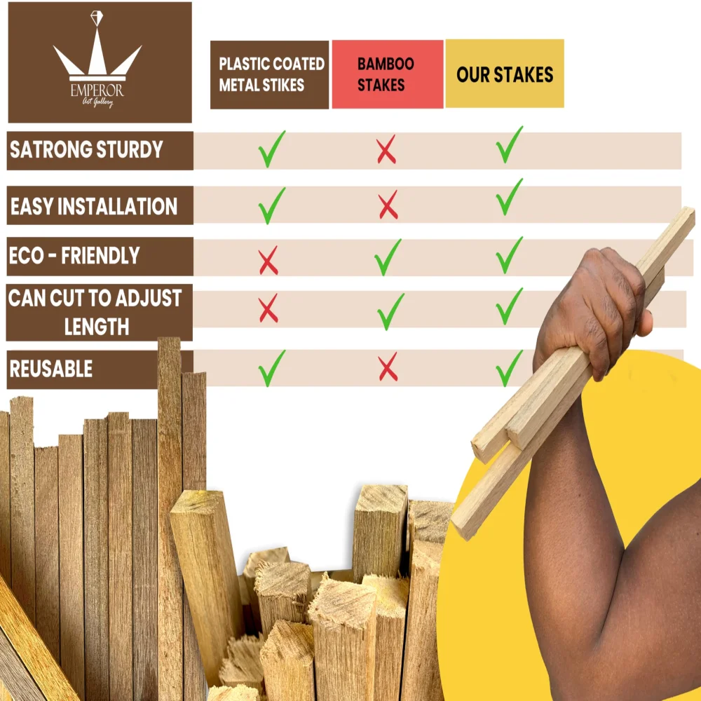 Plant Support Wooden Sticks | Wooden Sticks in gradening and Outdoor | Wood Sticks for Plant Support | Wooden Sticks for Art and Craft (12 Pieces,100% Natural) Size 30 cm