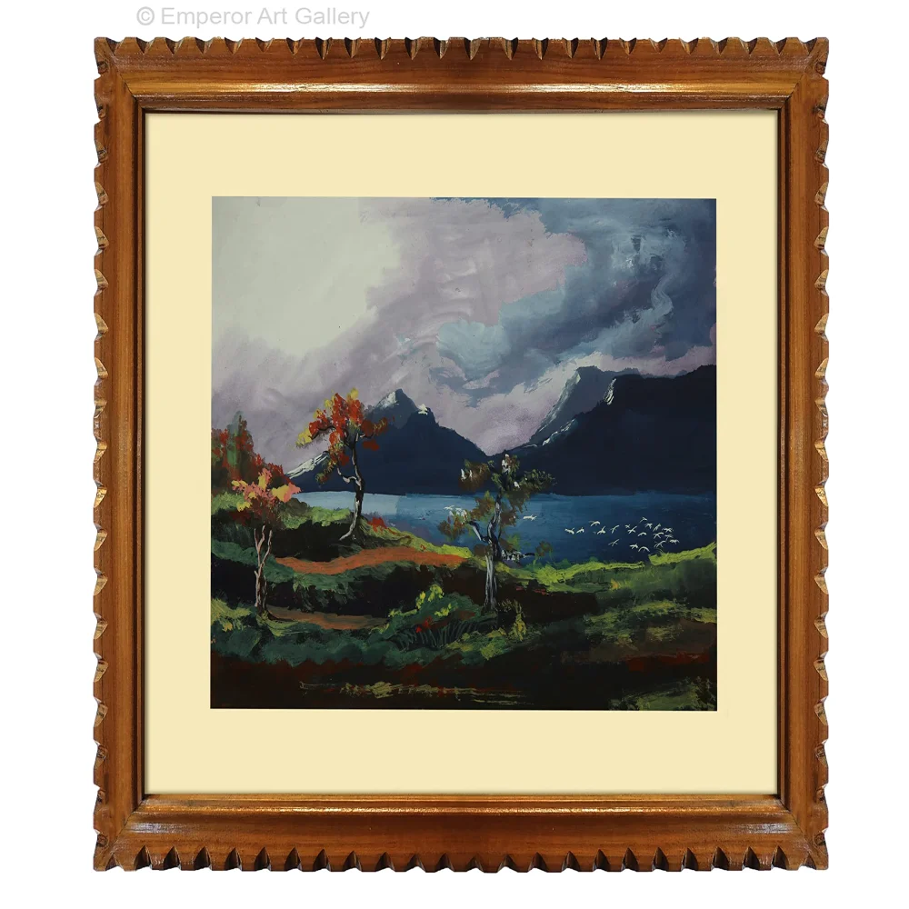 EMPEROR ART GALLERY, Original Handmade Water Painting With Teak Wood Frame For Living Room(14.8x18) In
