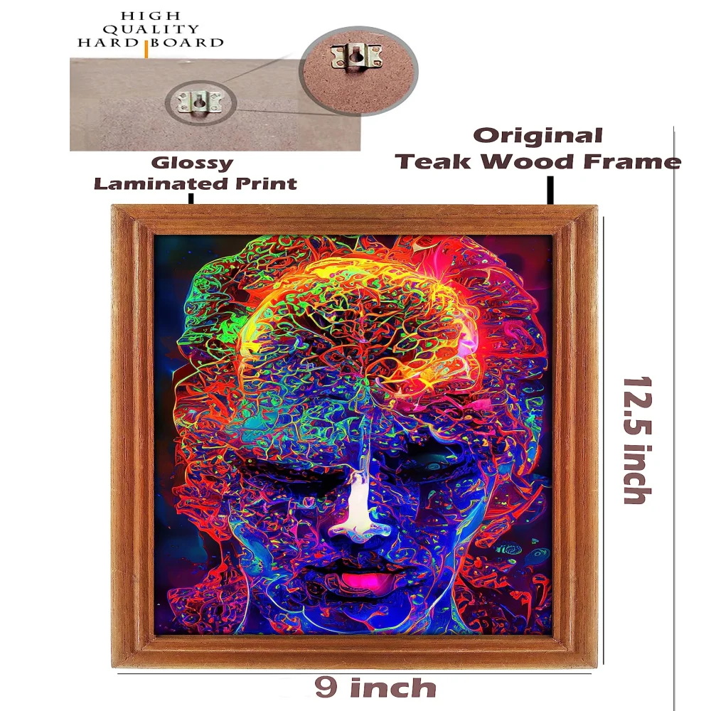 Wall Deco Special Laminated Digital RePrint With Teak Wooden Photo Frame Digital Reprint (12.5 x 9) in