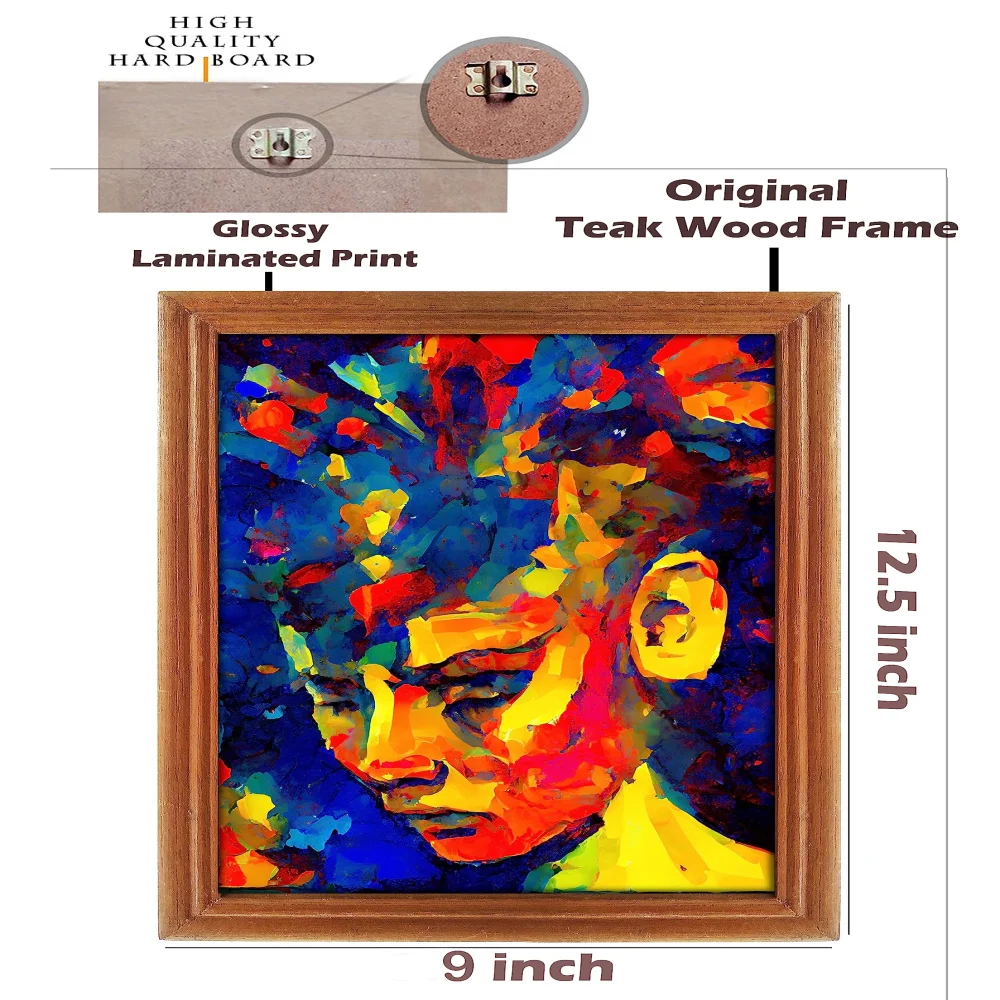 Mperor, Wall Deco Special Laminated Print With Teak Wooden Photo Frame Digital Reprint (12.5 x 9)