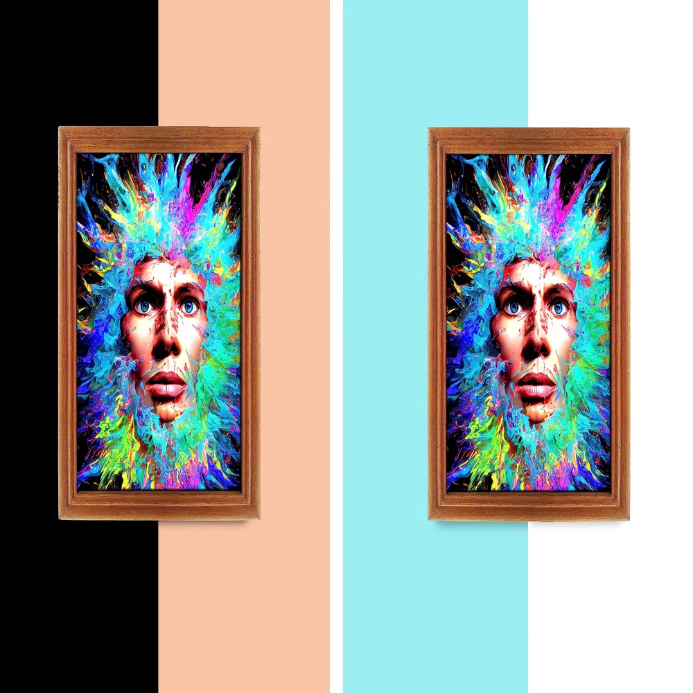 Wall Deco Special Laminated Print With Teak Wooden Photo Frame Digital Reprint (12.5 inch x 9 inch)