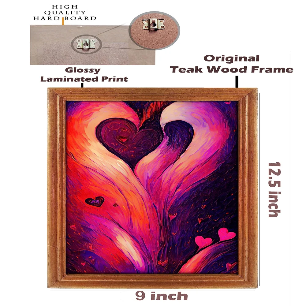 Mperor, Wall Deco Special Laminated Print With Teak Wooden Photo Frame Digital Reprint (12.5 x 9) in