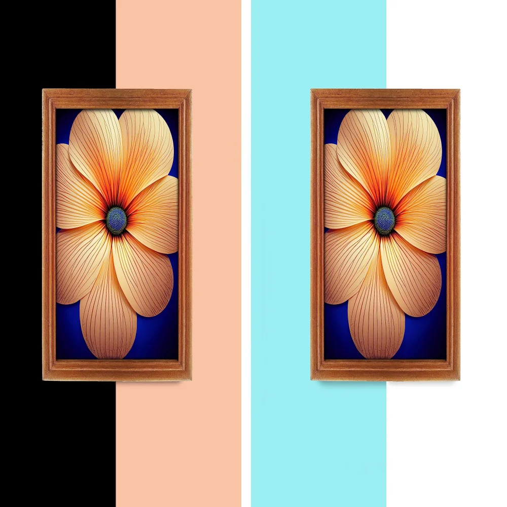 Wall Deco Special Laminated Print With Teak Wooden Photo Frame Digital Reprint (12.5 inch x 8.5 inch)