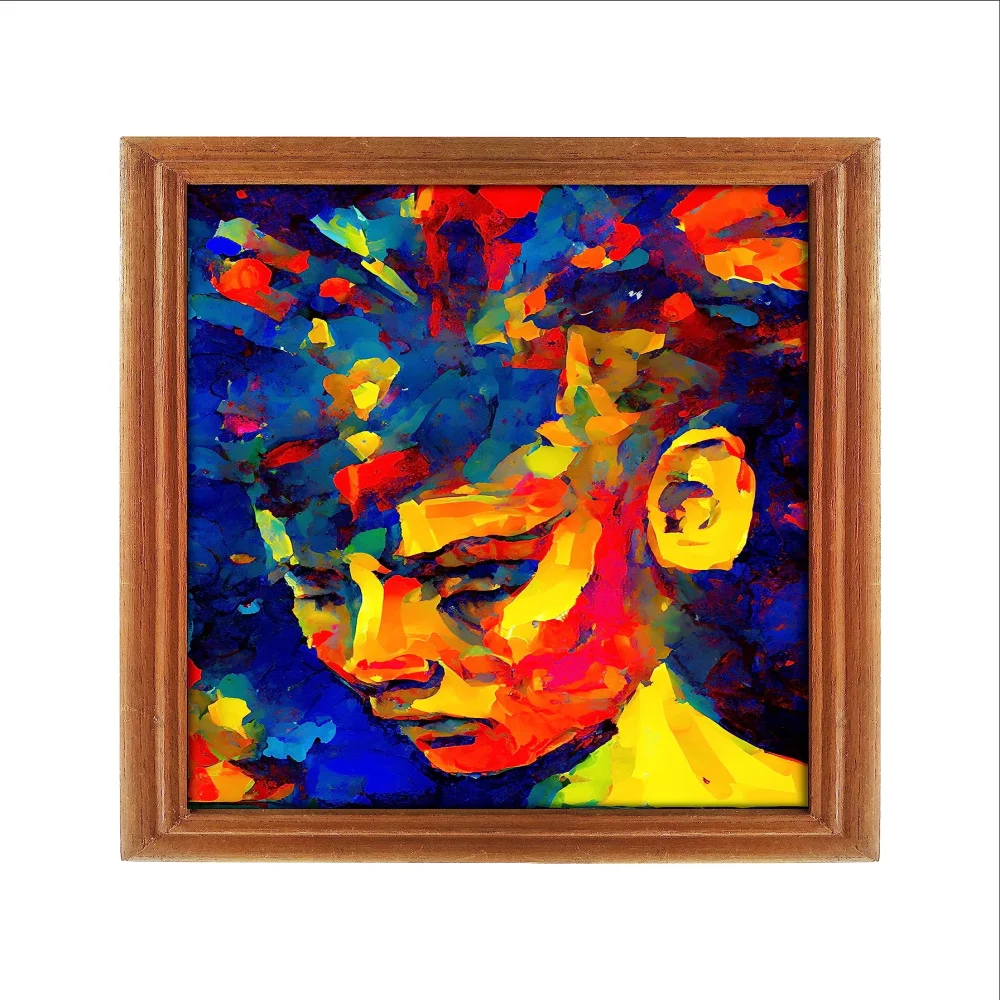 Mperor, Wall Deco Special Laminated Print With Teak Wooden Photo Frame Digital Reprint (12.5 x 9)