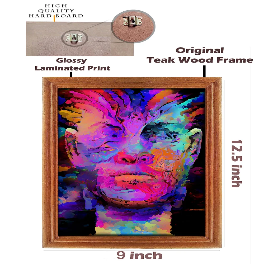 Wall Deco Special Laminated Print With Teak Wooden Photo Frame Digital Reprint (12.5 in x 9 in)