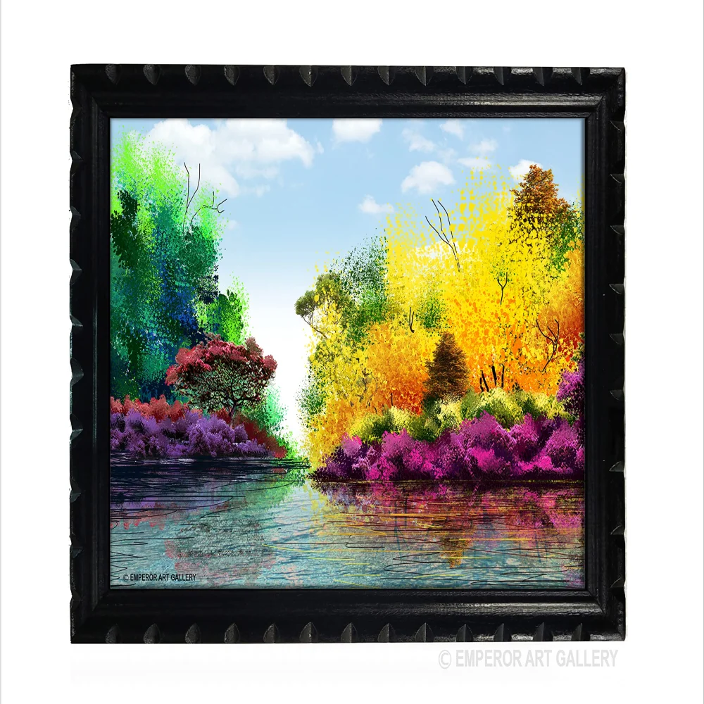 Mperor,Beautiful Wall Art with Laminated Digital Print With Wood Frame(18.1x13) in