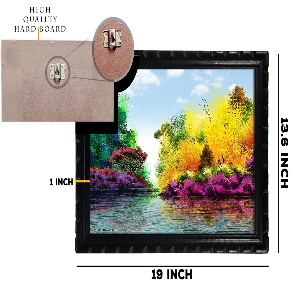 Mperor,Beautiful Wall Art with Laminated Digital Print With Wood Frame(18.1x13) in