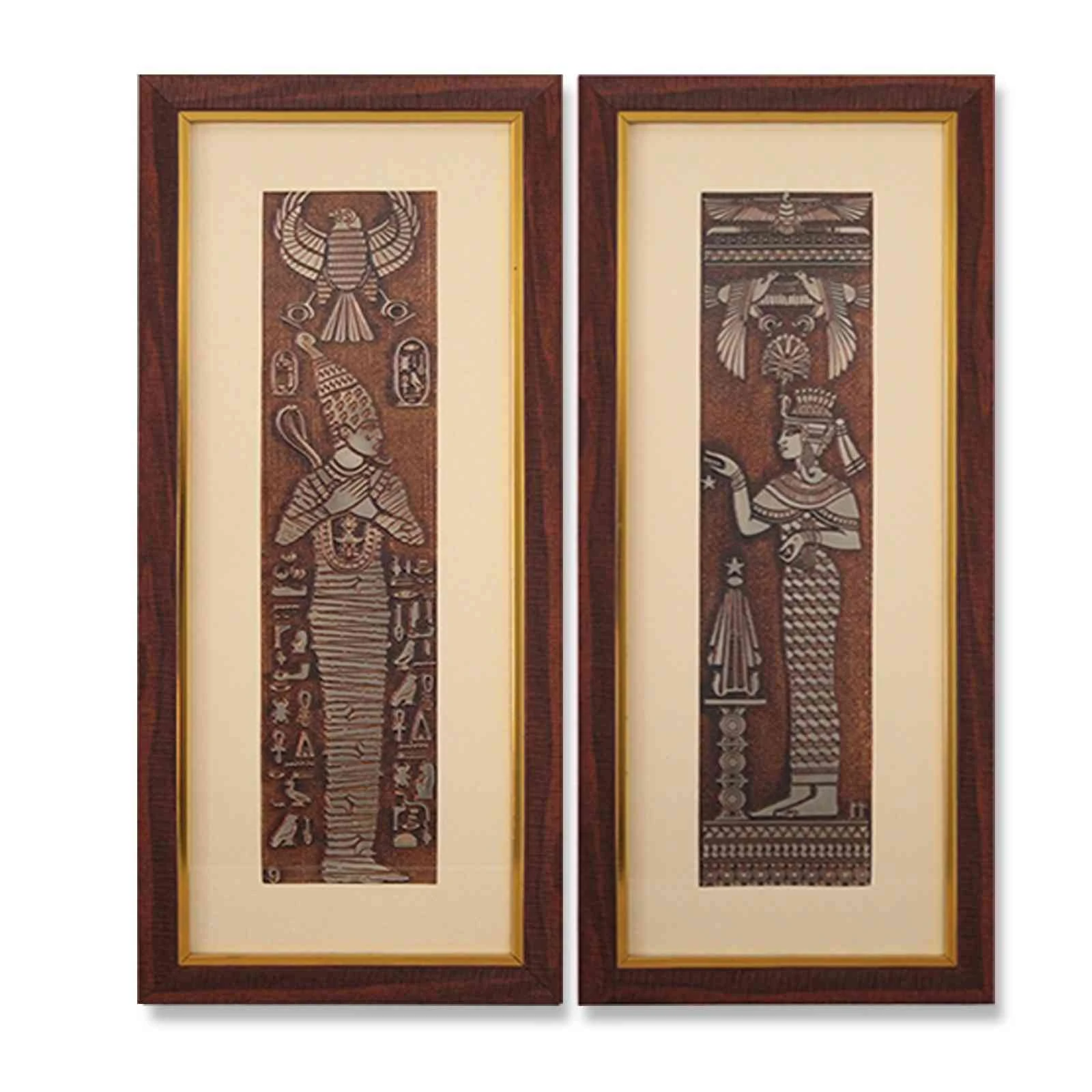 Egyptian King Pharaoh Wall Painting | Golden and Brown Design