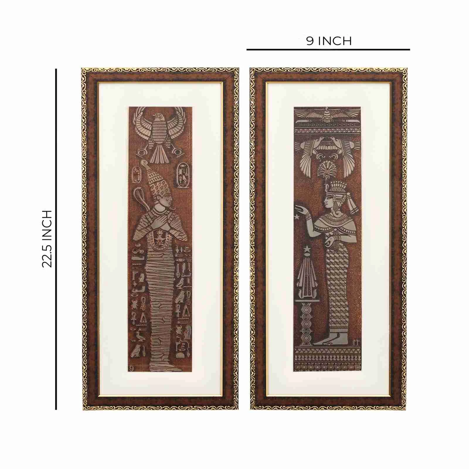 Egyptian King Pharaoh Wall Painting | Golden and Brown Design