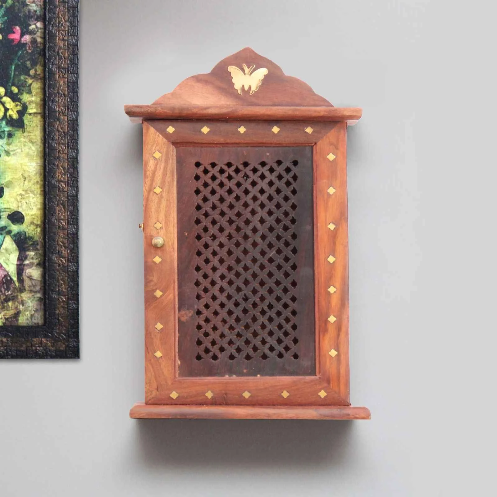 Handicraft Wooden Key Chain Jharokha Design | SKE-300008