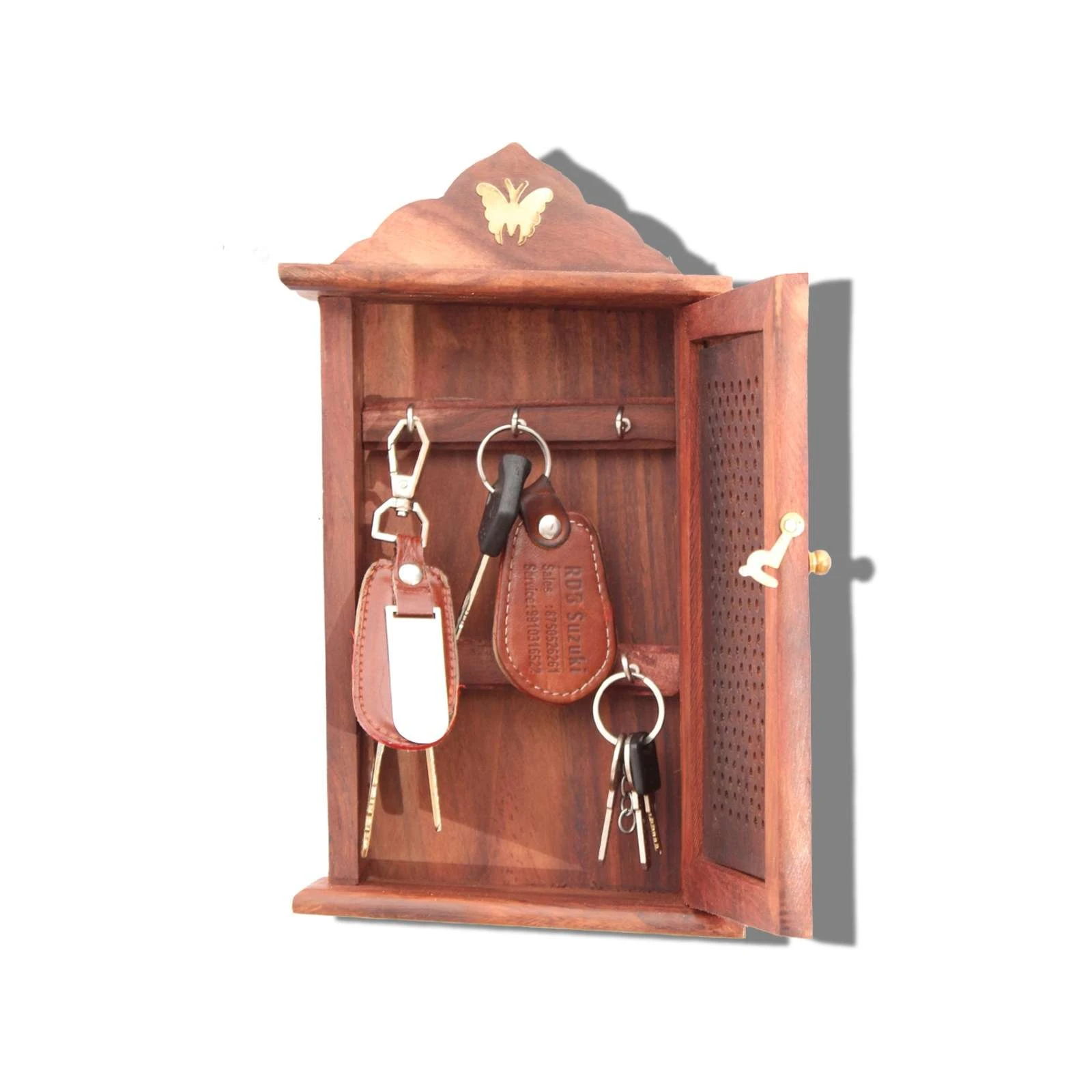 Handicraft Wooden Key Chain Jharokha Design | SKE-300008