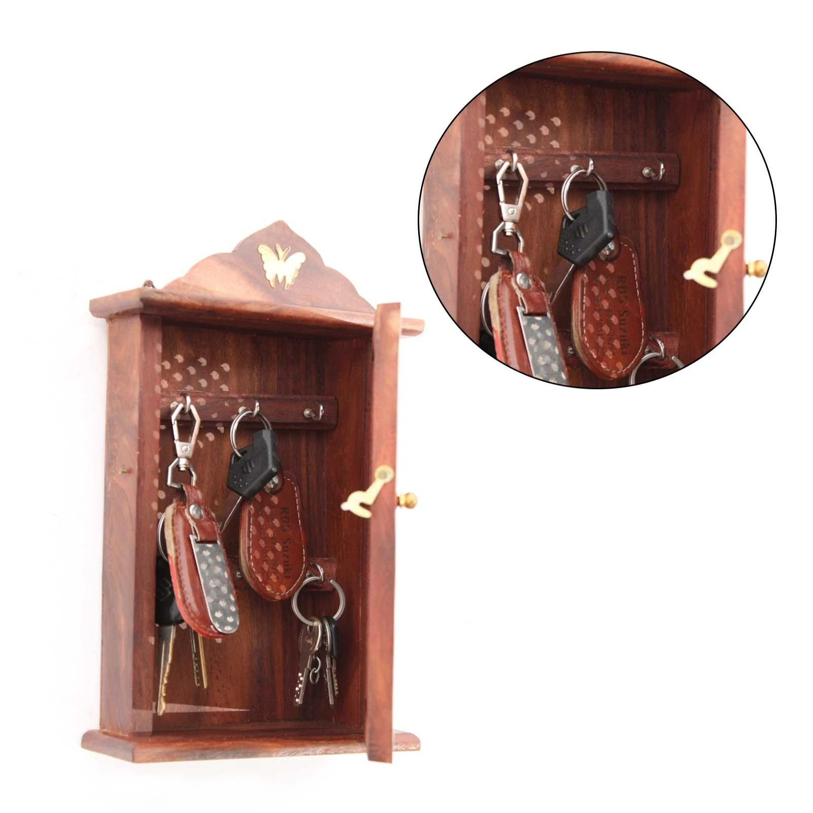 Handicraft Wooden Key Chain Jharokha Design | SKE-300008