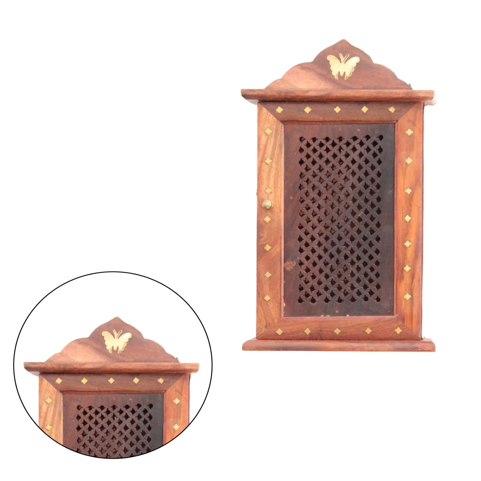 Handicraft Wooden Key Chain Jharokha Design | SKE-300008