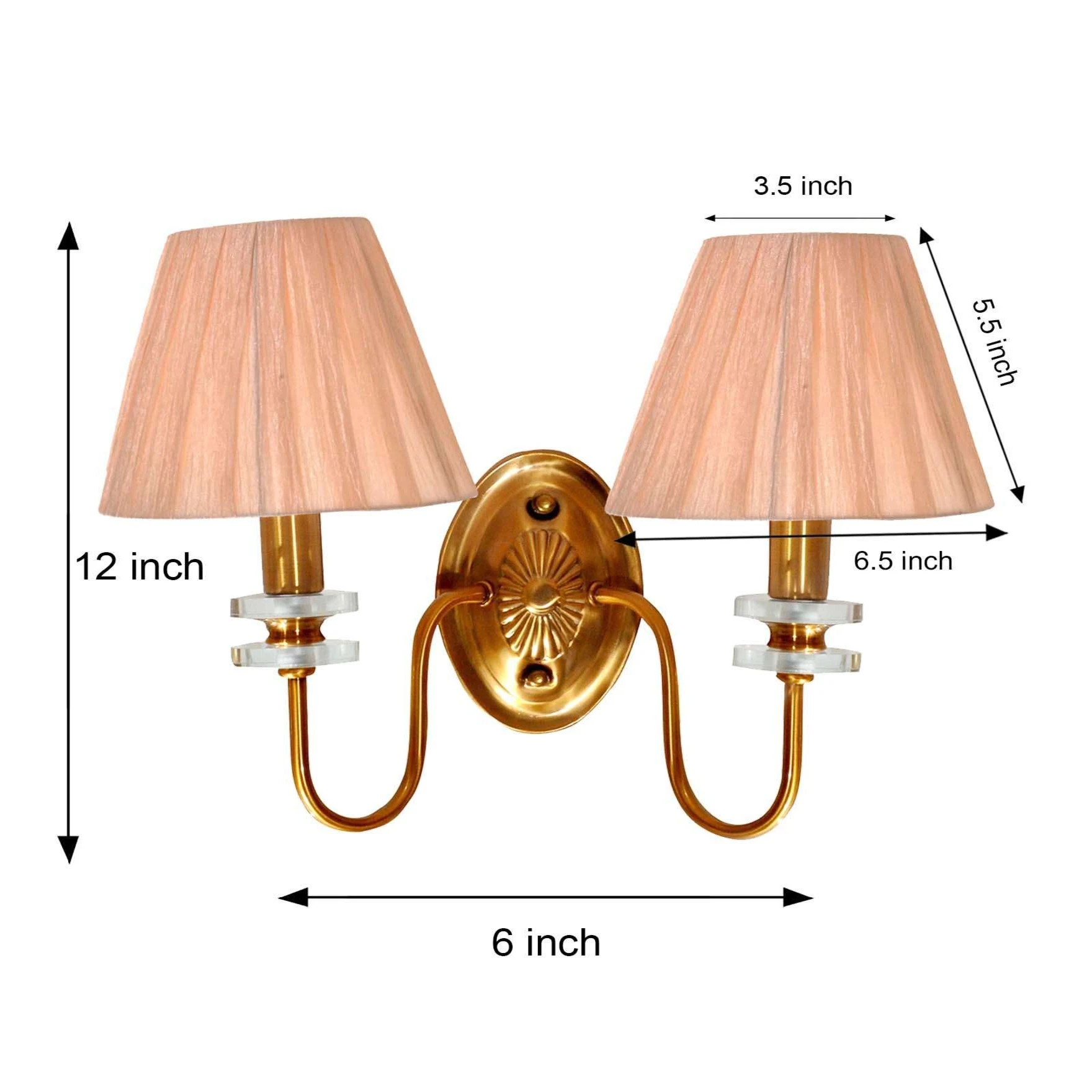 Wall Light with Oval Base Dual Shade Wall Light
