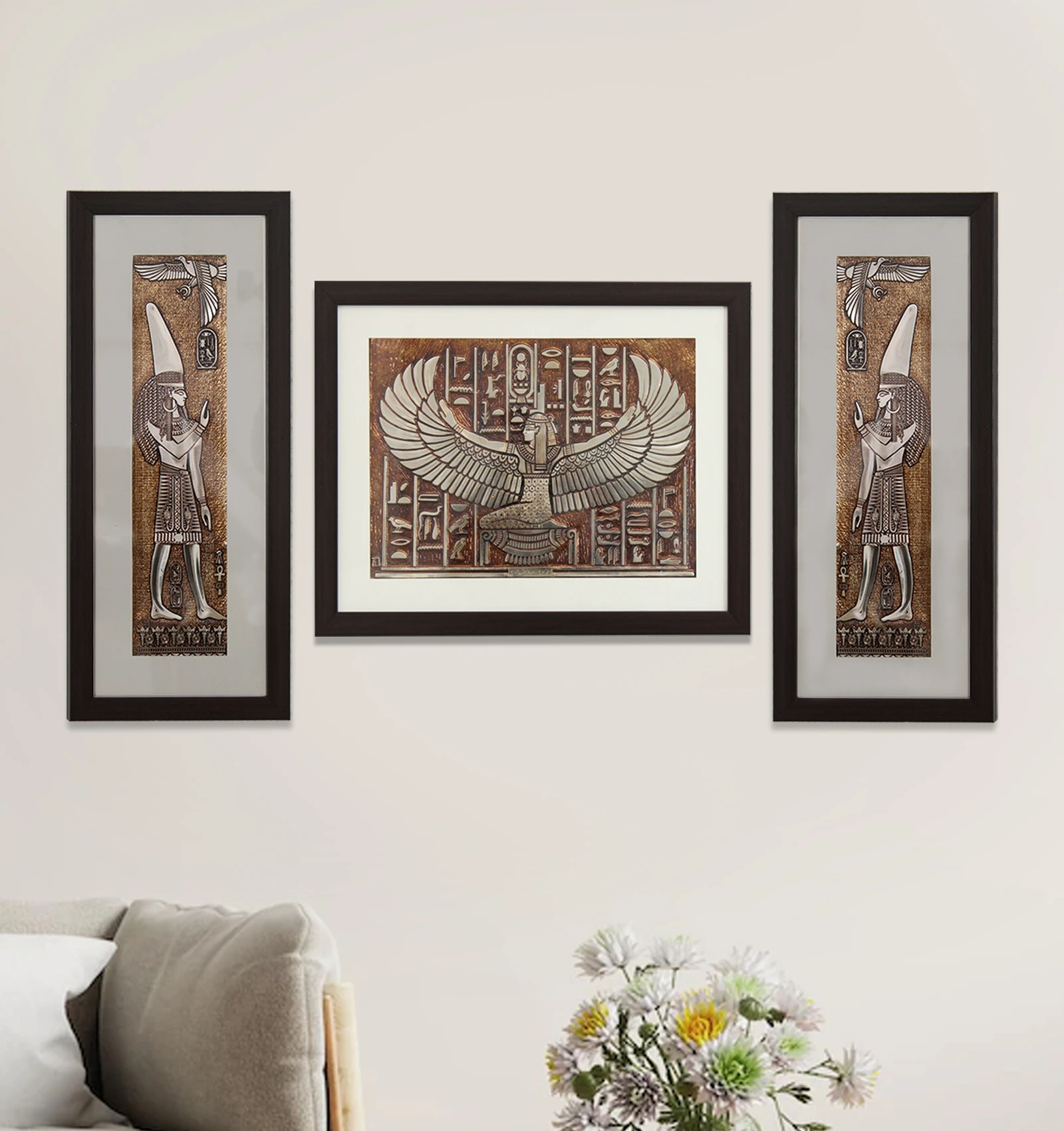 Ancient Egyptian God Wall Painting Set Of 3
