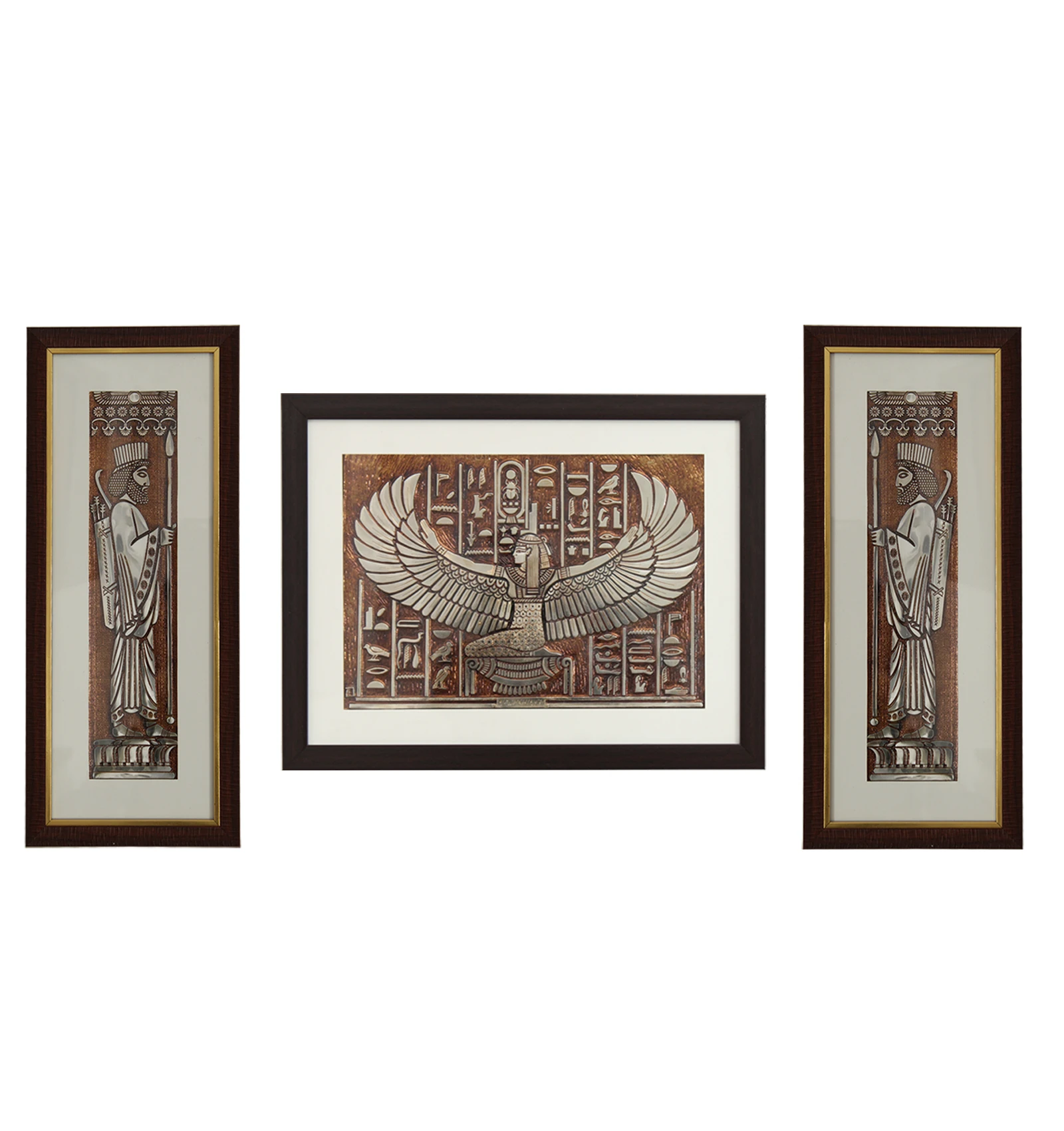 Archaemenid Soldier Egyptian Wall Painting Set Of 3
