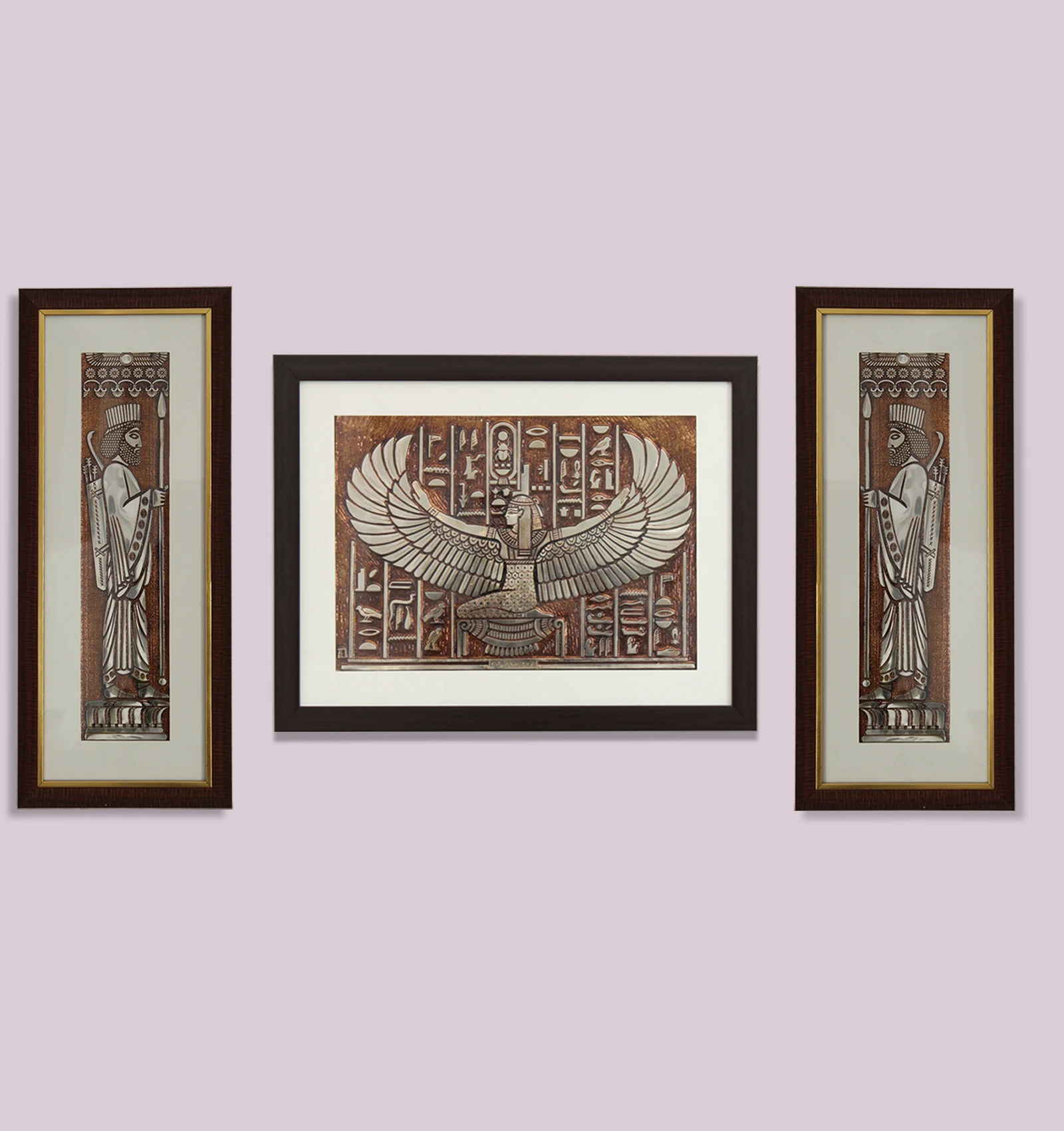 Archaemenid Soldier Egyptian Wall Painting Set Of 3
