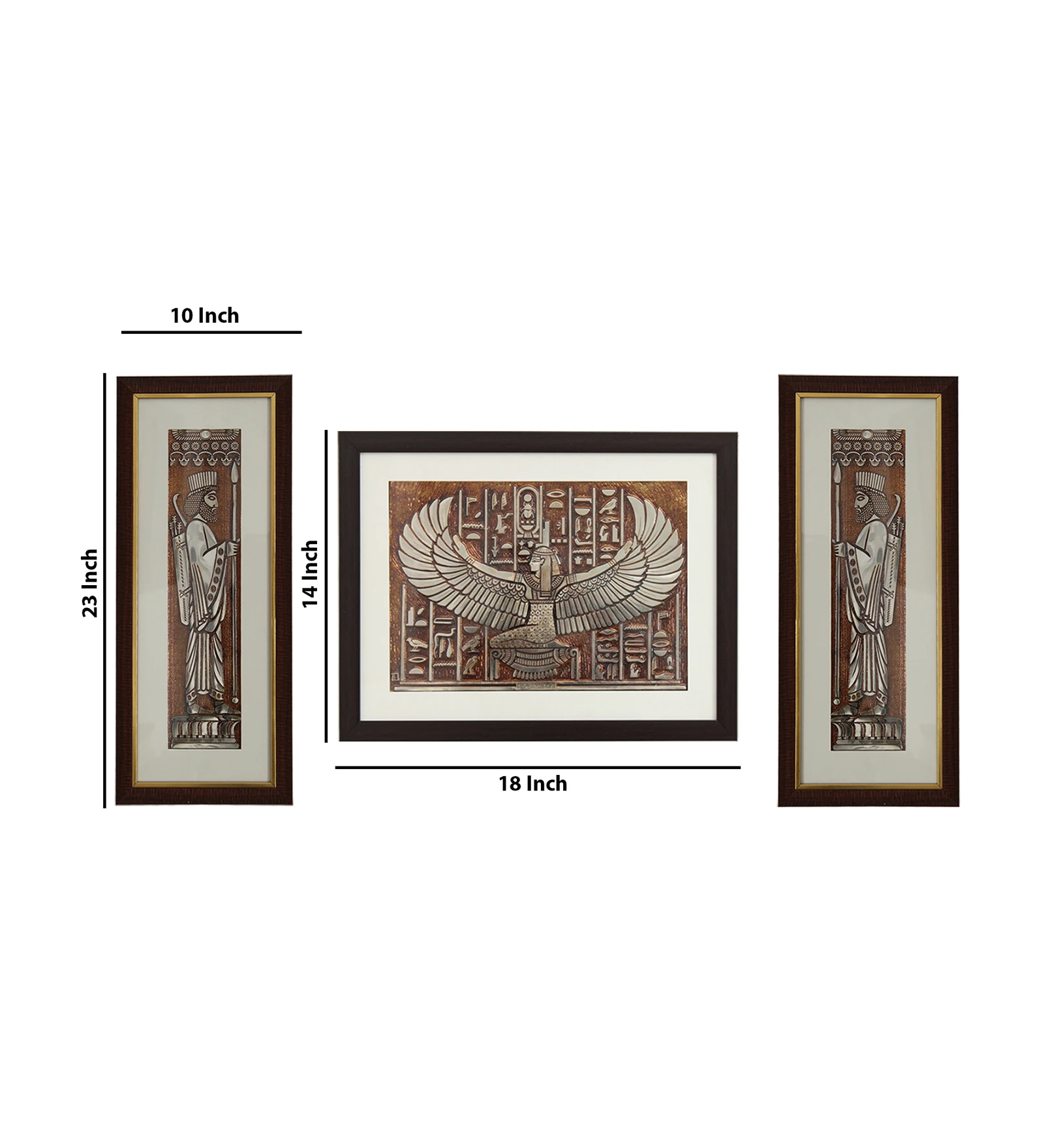 Archaemenid Soldier Egyptian Wall Painting Set Of 3