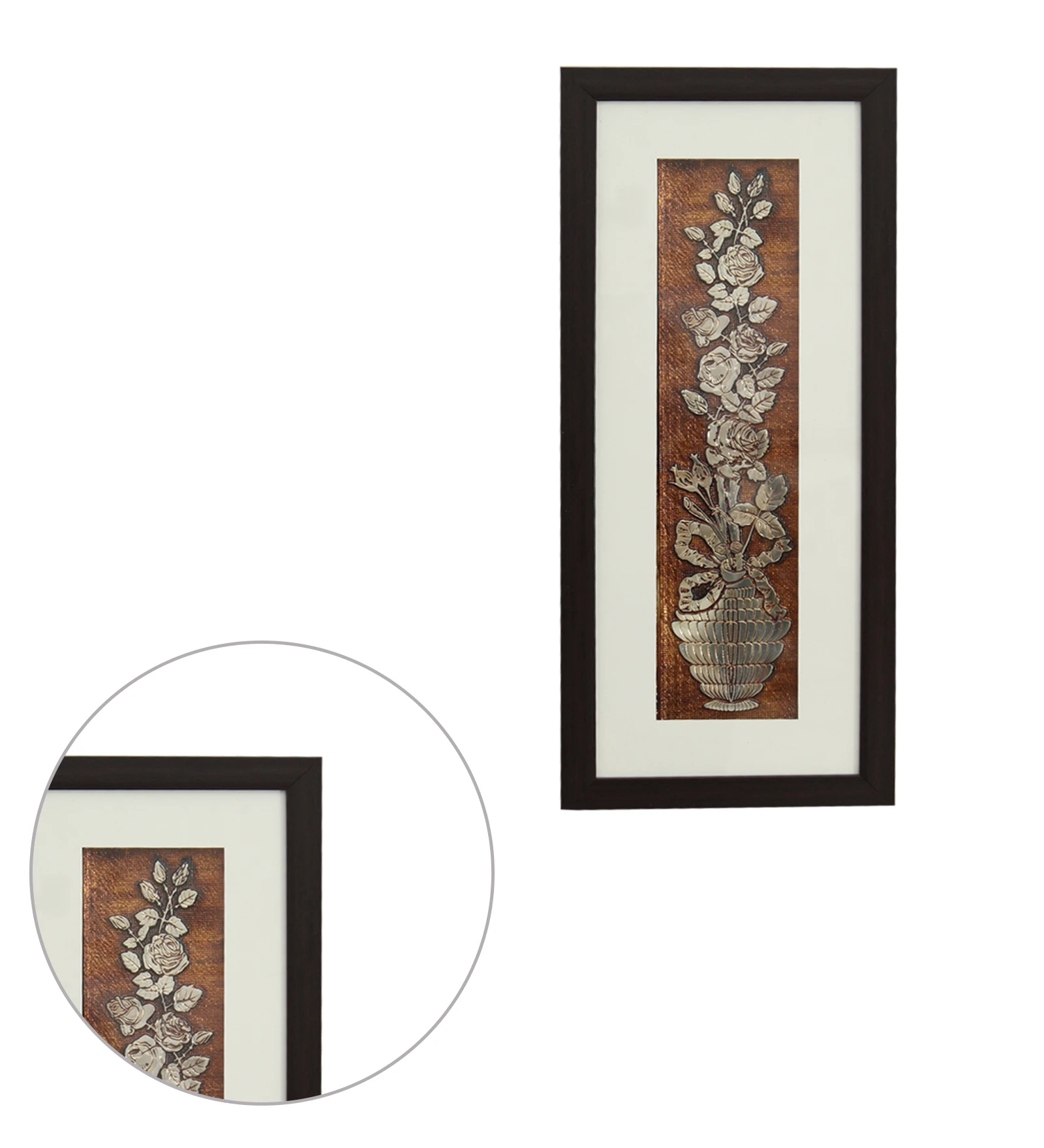 Rose Flower Painting Bouquet Wall Decor Foil Embossed Painting