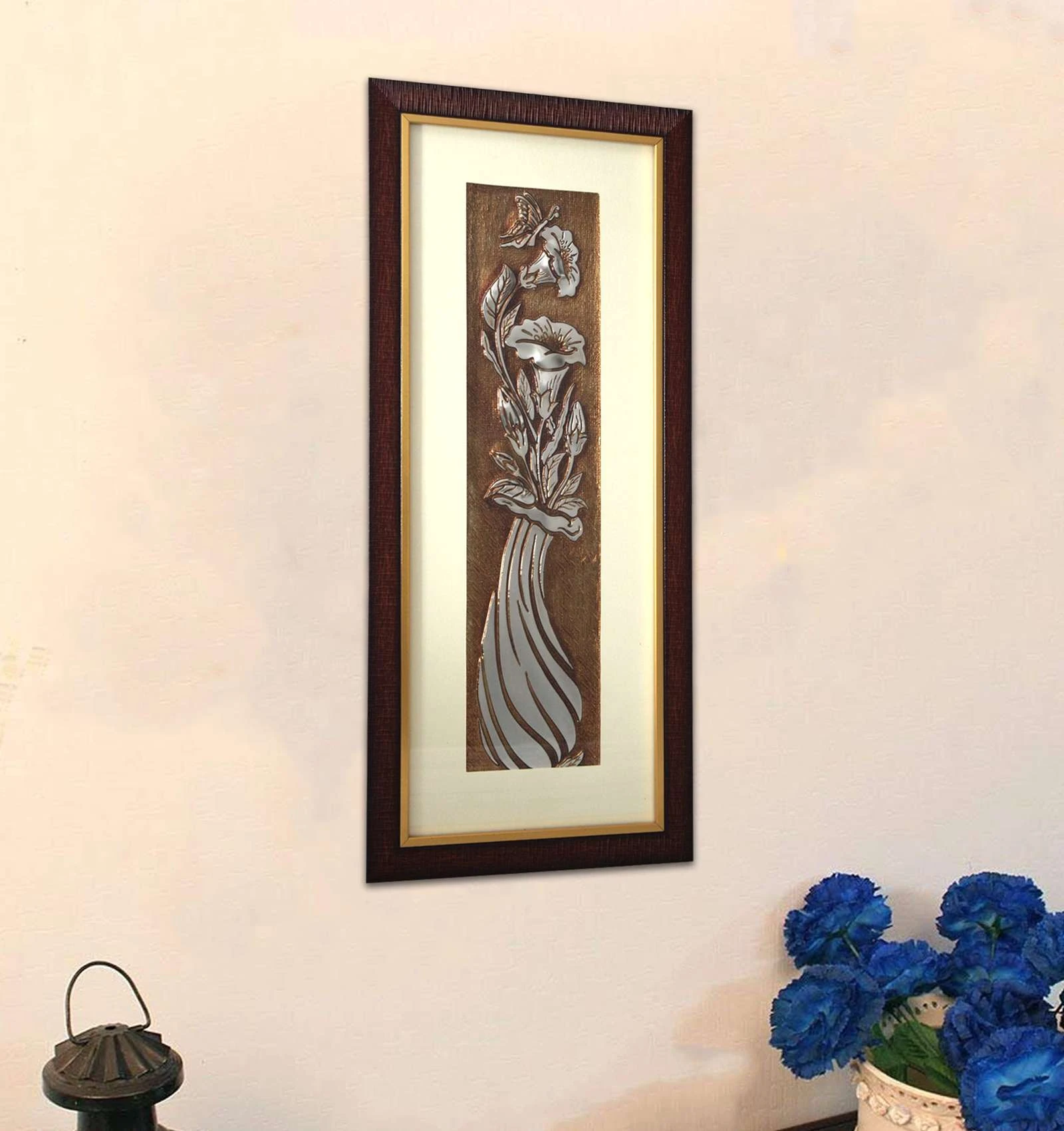 Floral Fantasy. Ancient Egyptian Foil Art, A Bouquet of Flowers Embossed Foil