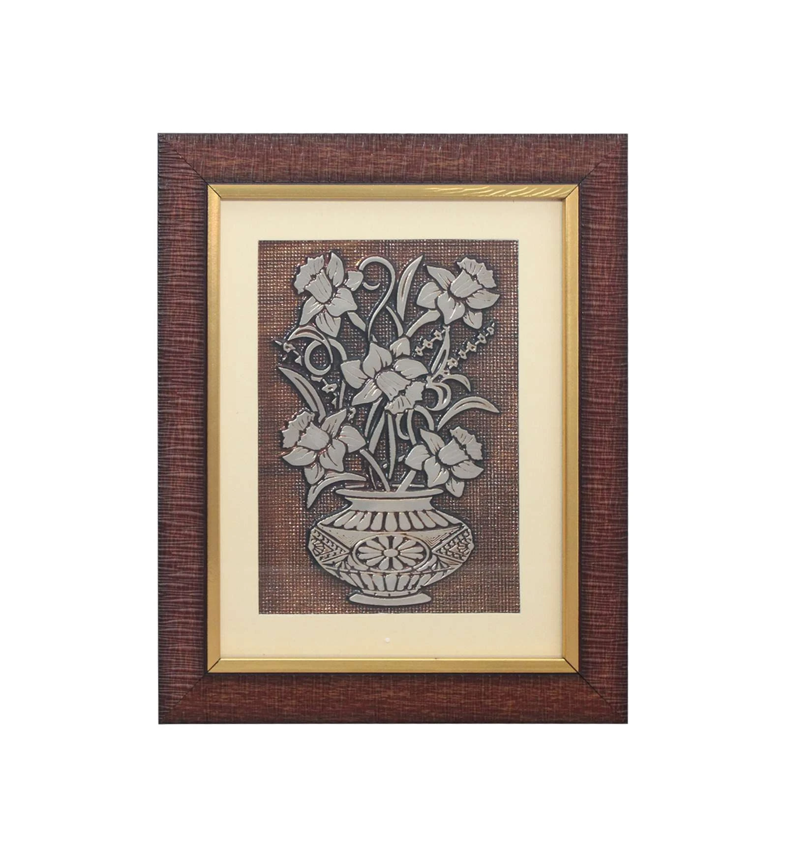 Egyptian Flowers Foil Wall Painting