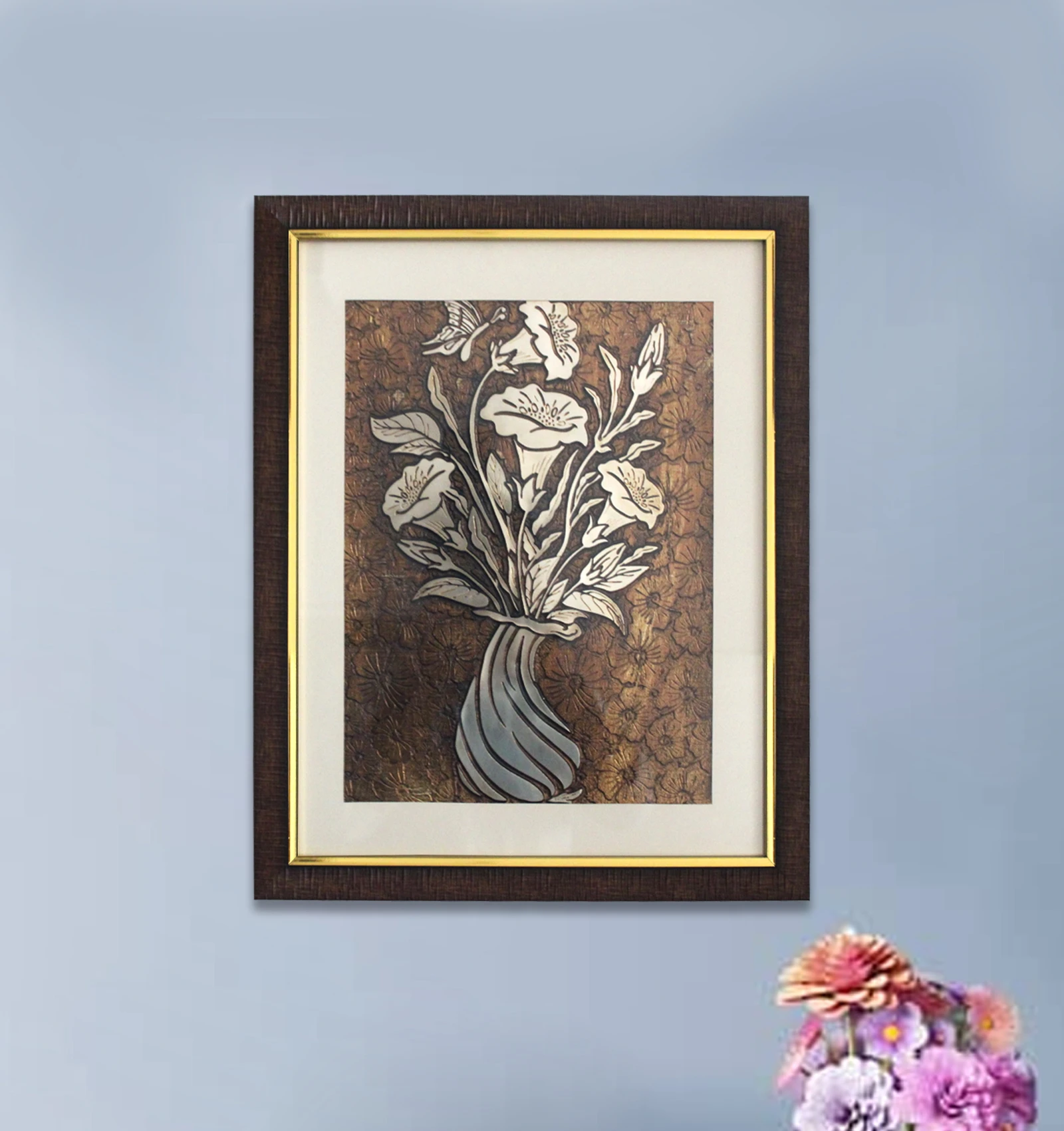 Mystical Egypt Embossed Petunia Bouquet on Foil Large