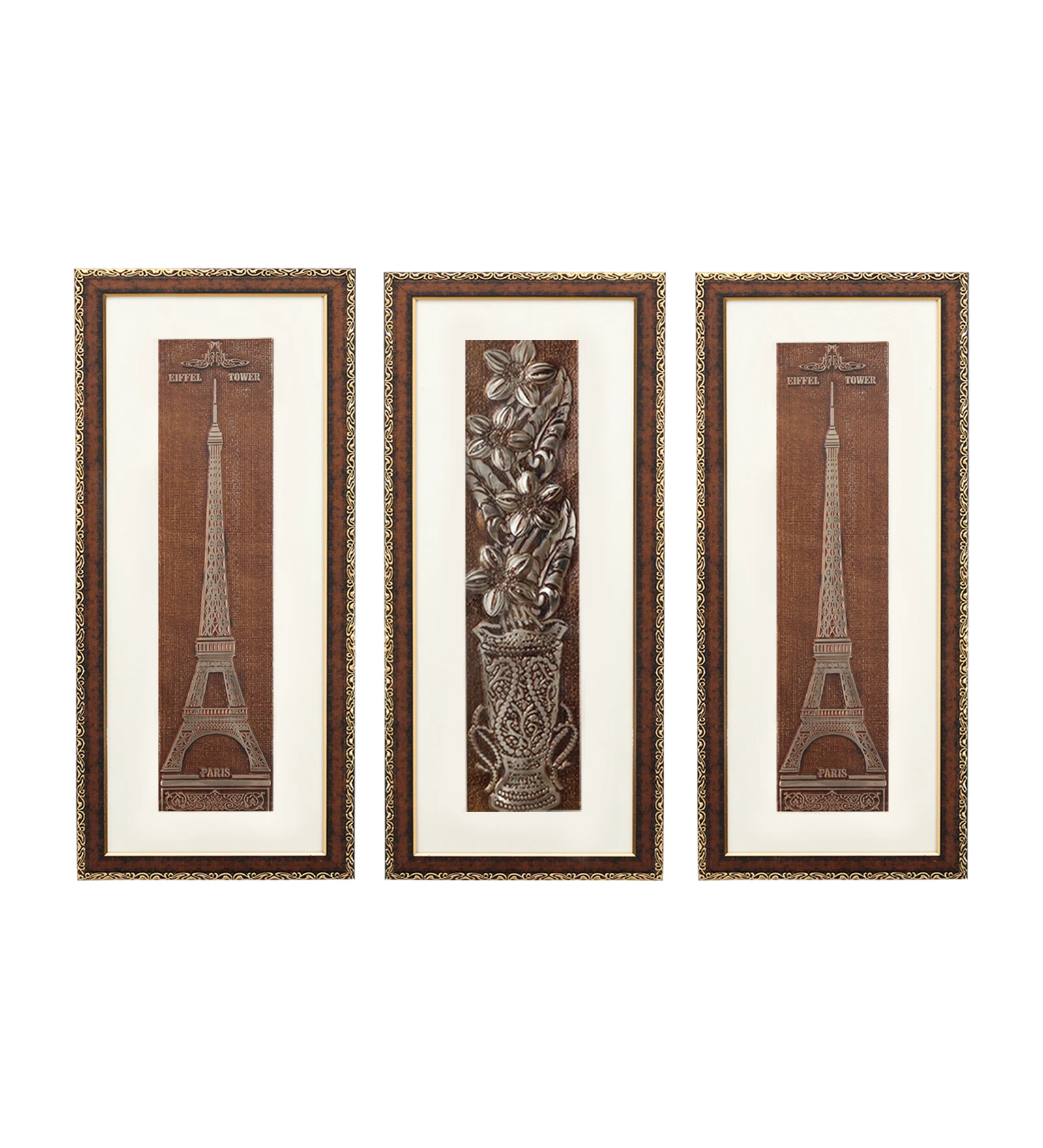 Eiffel Tower And Flower Wall Painting