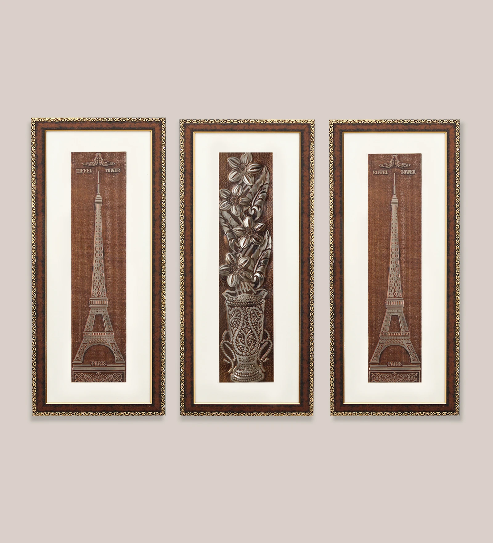 Eiffel Tower And Flower Wall Painting