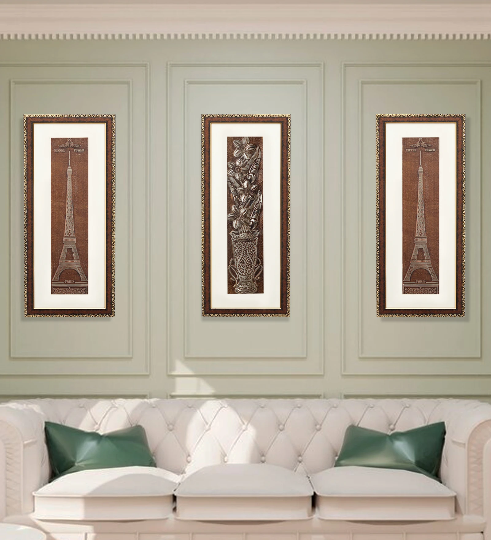 Eiffel Tower And Flower Wall Painting