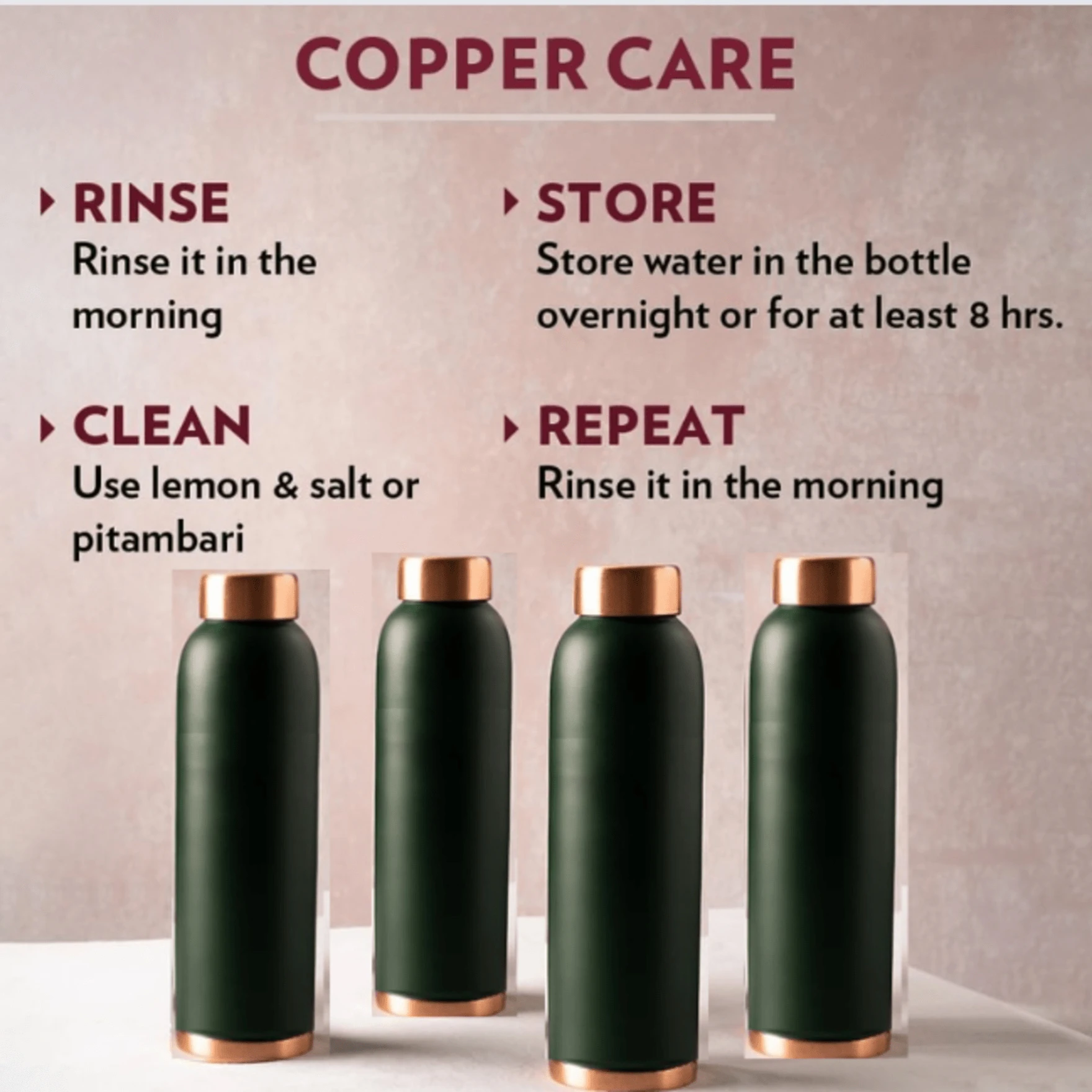 Green 1Ltr Leak Proof Pure Copper Water Bottle Matte Finish-Copper Vessel-An Ayuervedic Water Bottle-Capacity 34 Oz Plain Green Copper Bottle