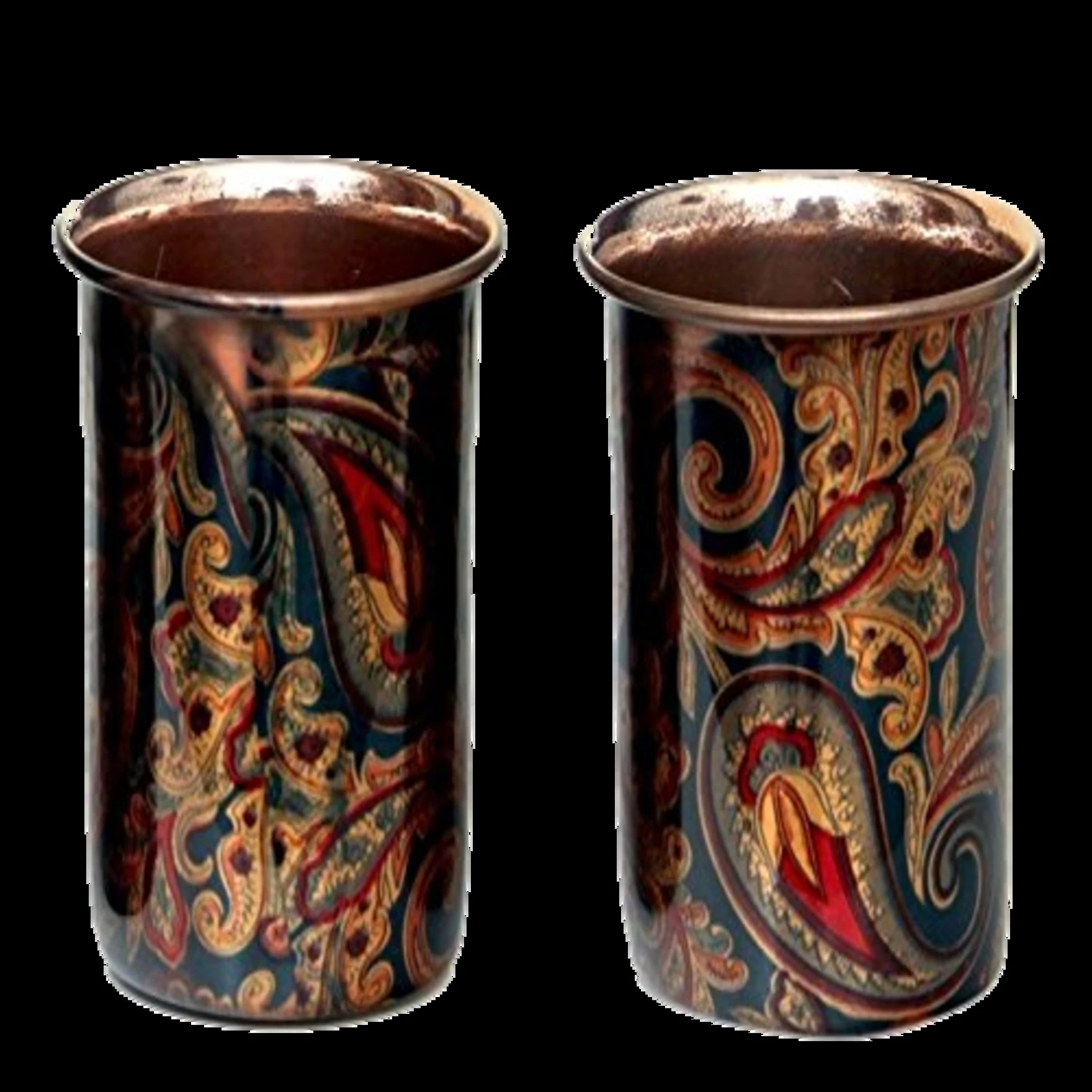 Meenakari Design 1 Ltr Leak Proof Pure Copper Water Bottle Set with 2 Glasses-Copper Vessel-An Ayuervedic Water Bottle-Capacity 34 Oz Pure Copper Bottle Meenakari Design