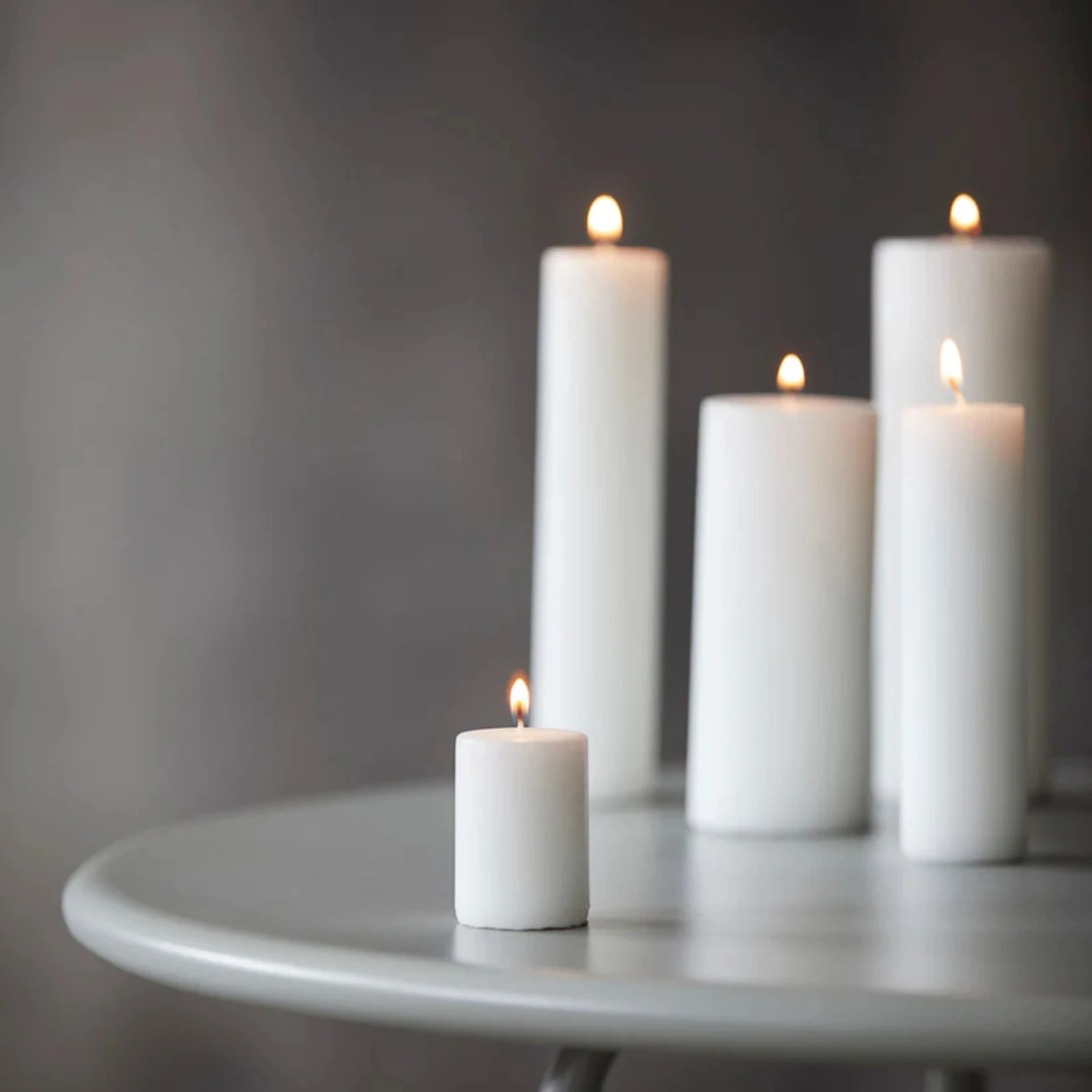 Pure Wax Cinnamon Fragranced (Cinnamon) Pillar Candles, Set of 4 Scented Pillar Candles Color White