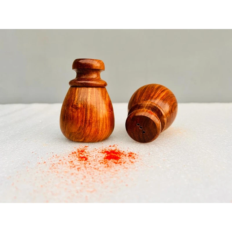Set of 2 Wooden Salt and Pepper Dispensers