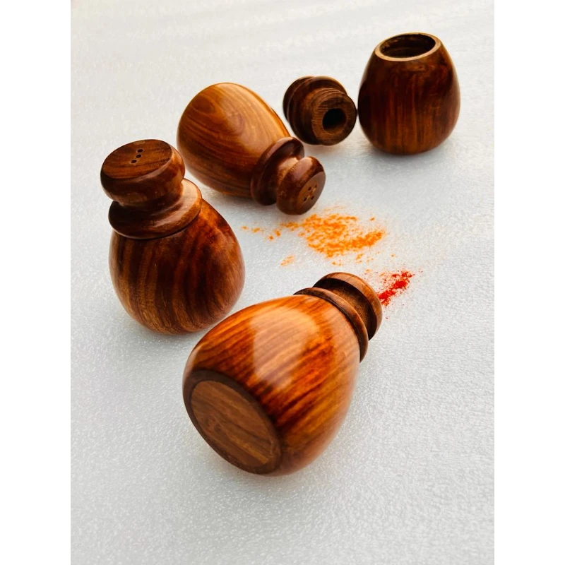 Set of 2 Wooden Salt and Pepper Dispensers