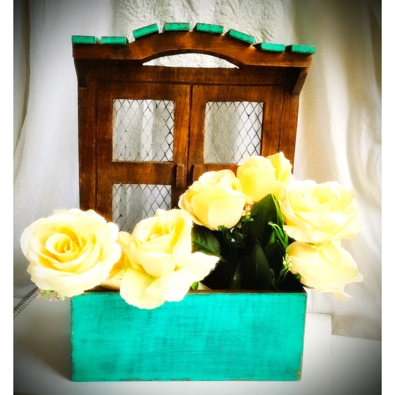 Handcrafted Wooden Flower Pot