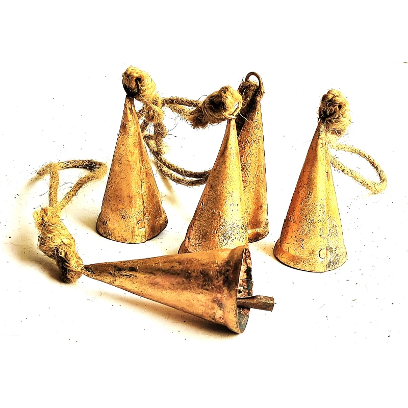 Set of 5 Cone Shaped Hanging Bells