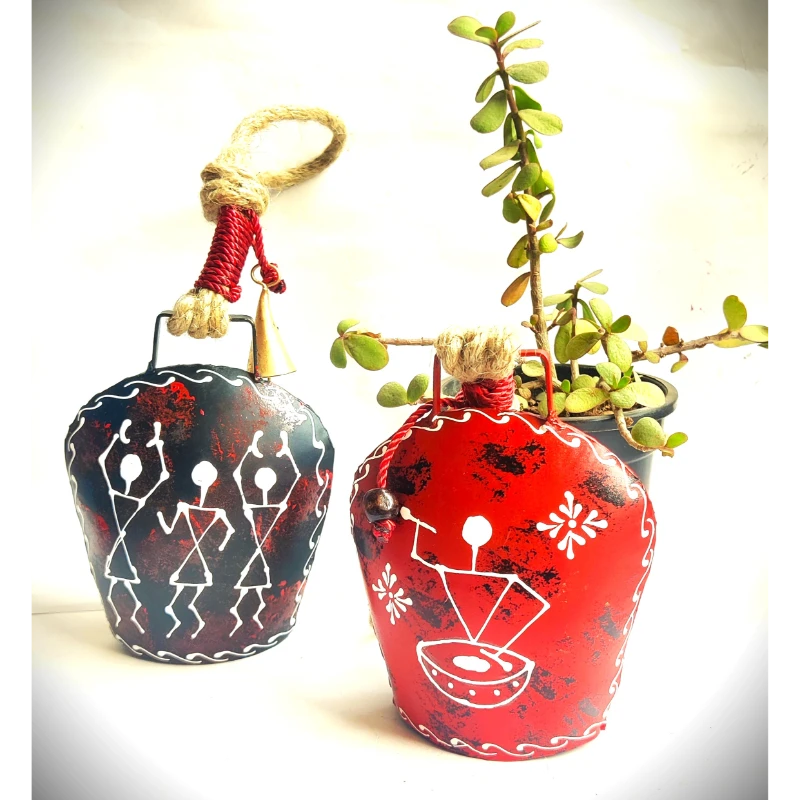 Handmade Warli Art Cowbell