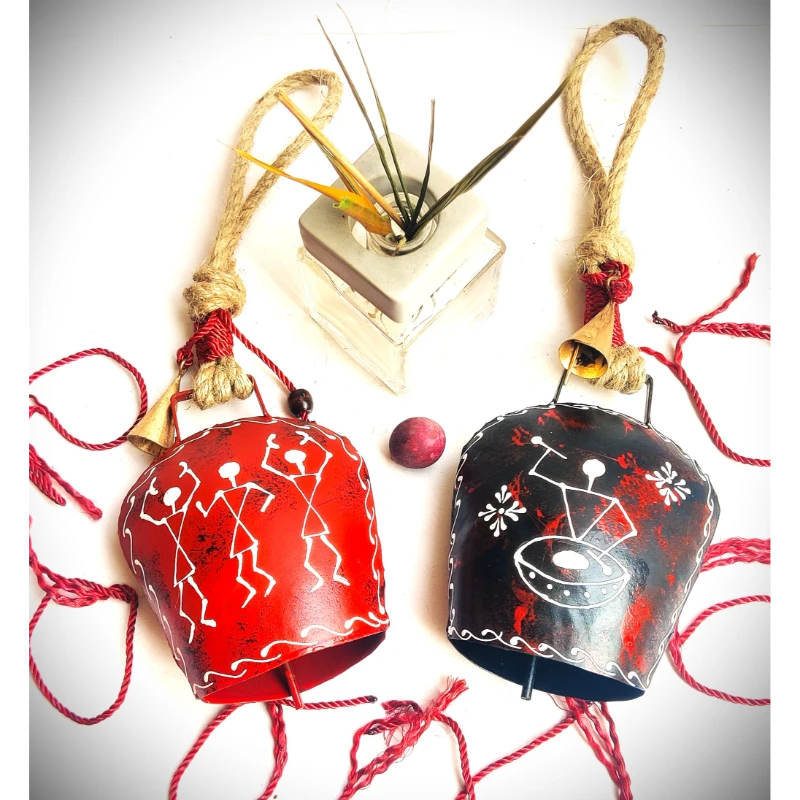 Handmade Warli Art Cowbell