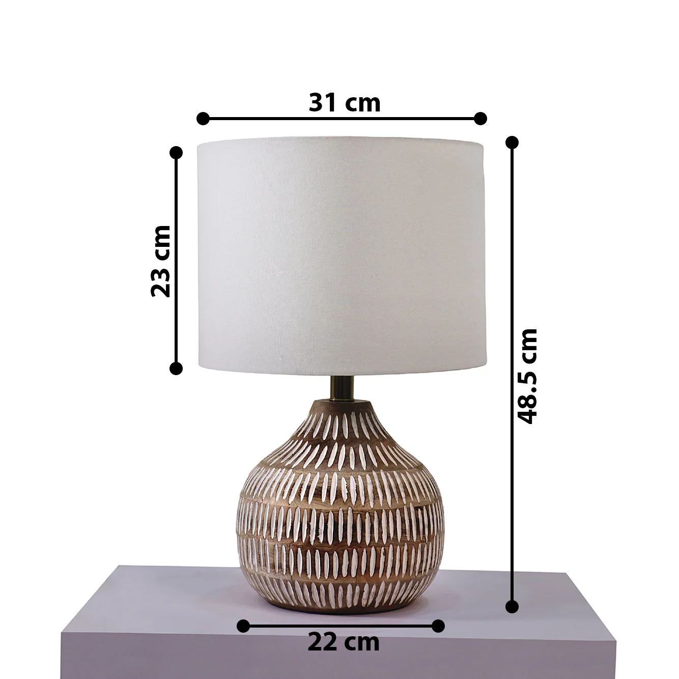 Naybu Round Table Lamp - Elegant Iron Base & Electic Design
