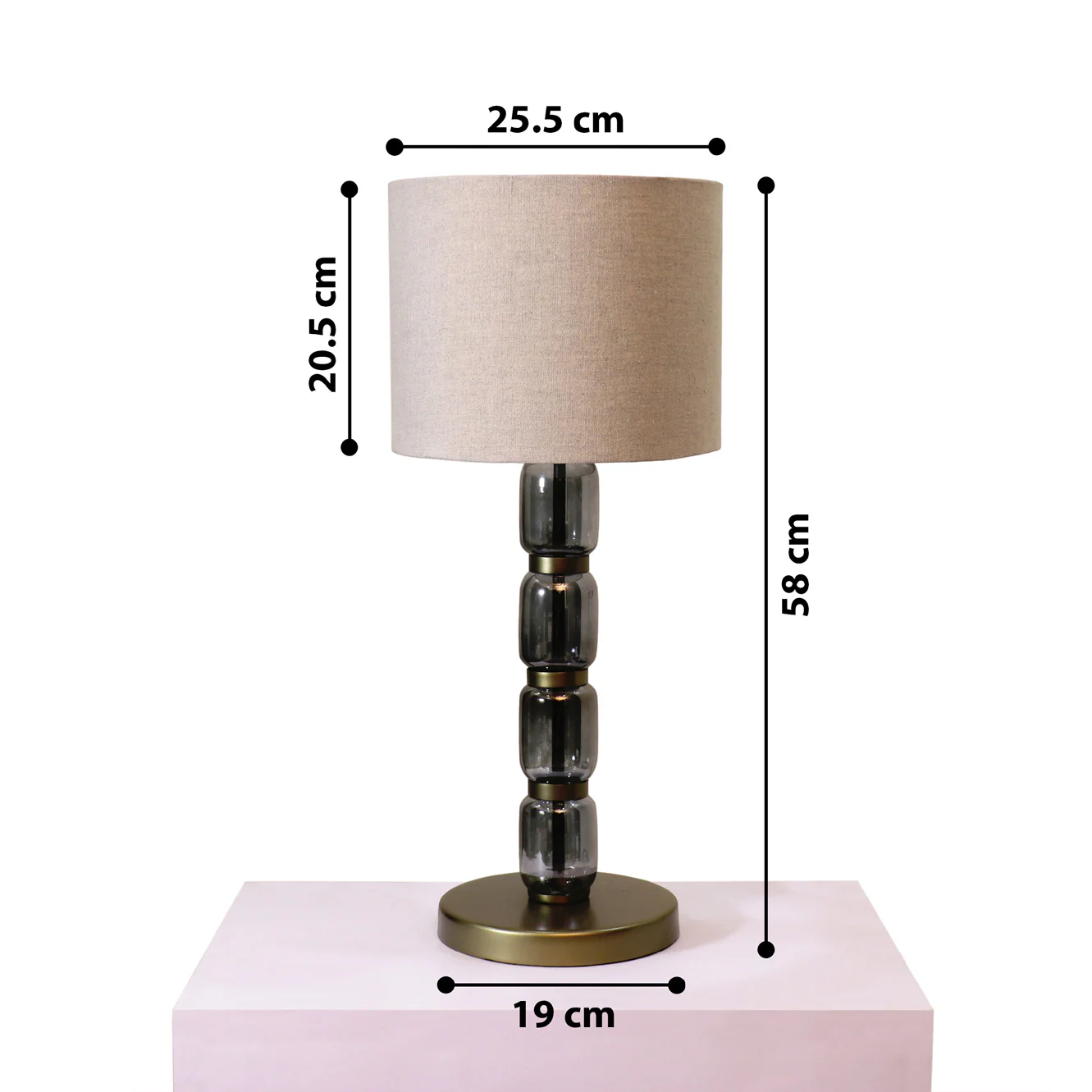 Valore Glass  Table Lamp - Elegant Iron Base & Eclectic Design