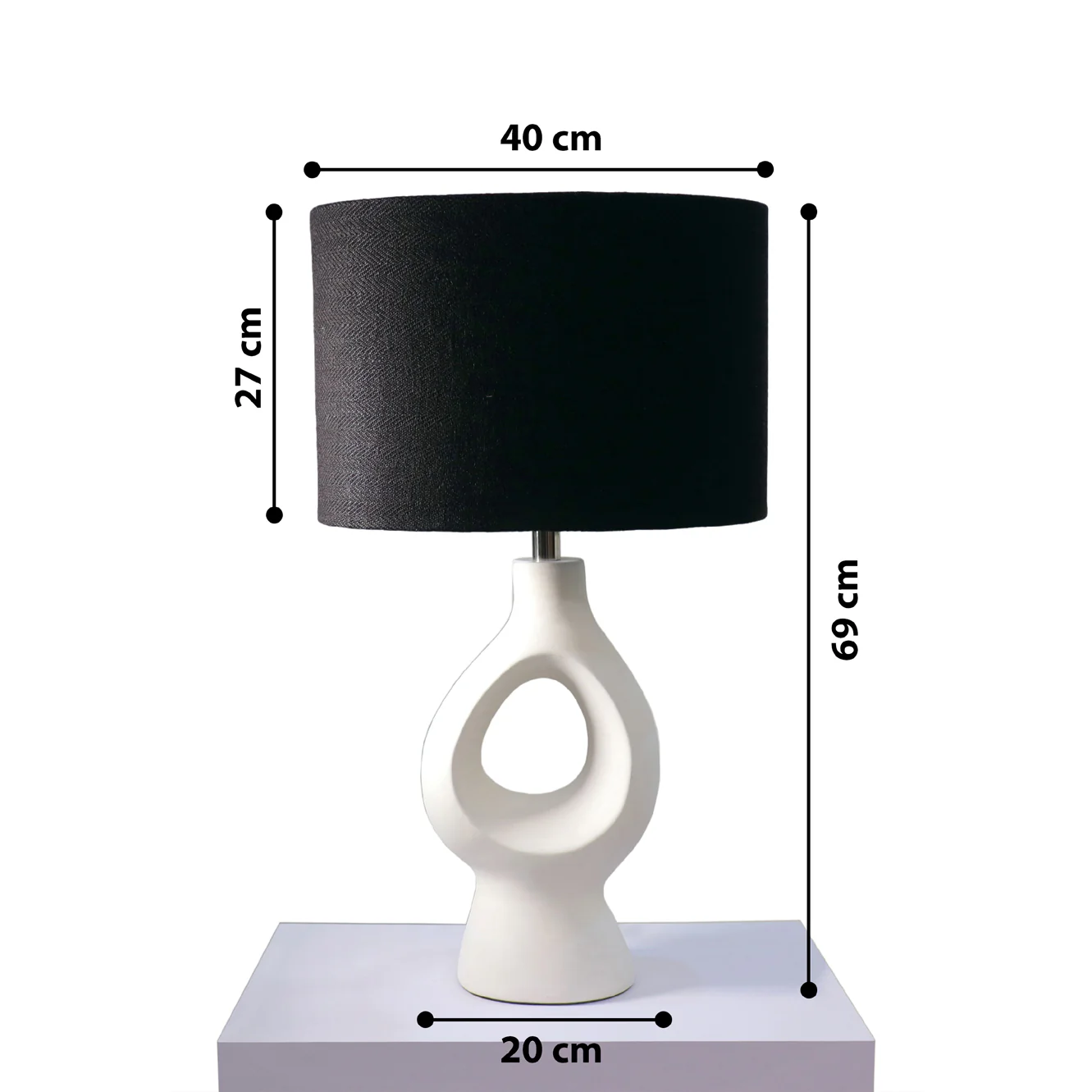 Void Ceramic Table Lamp - Elegant Iron Base & Eclectic Design