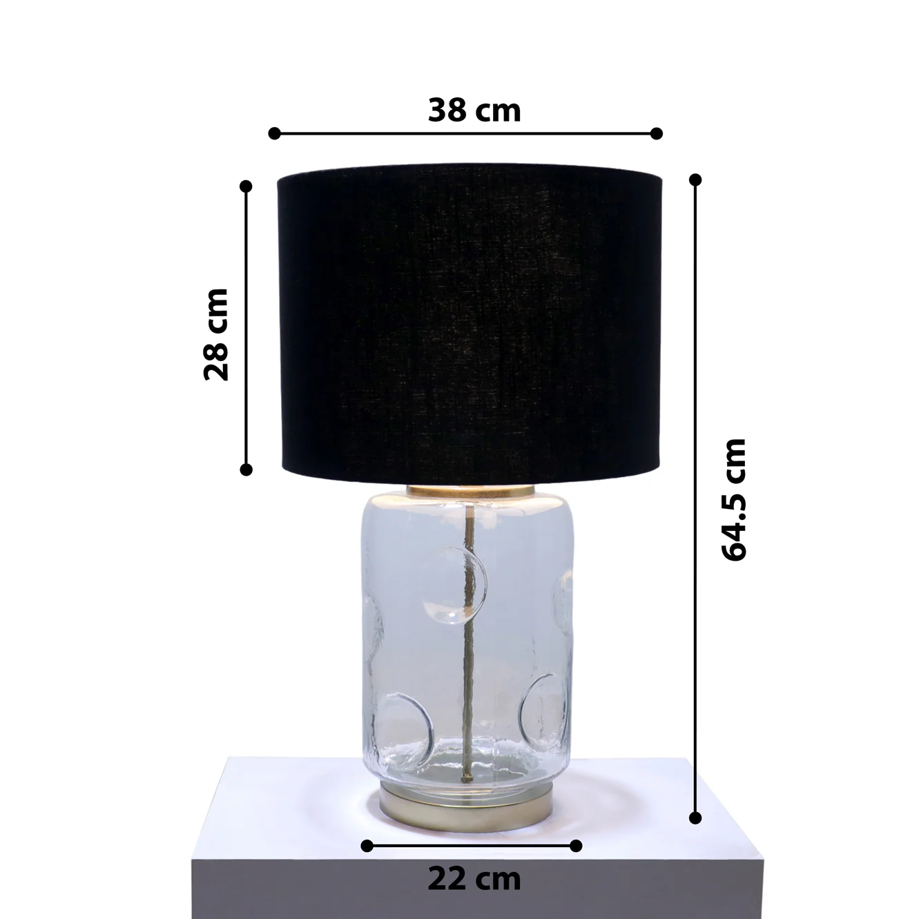 Glanz Glass Table Lamp - Elegant Iron Base & Eclectic Design