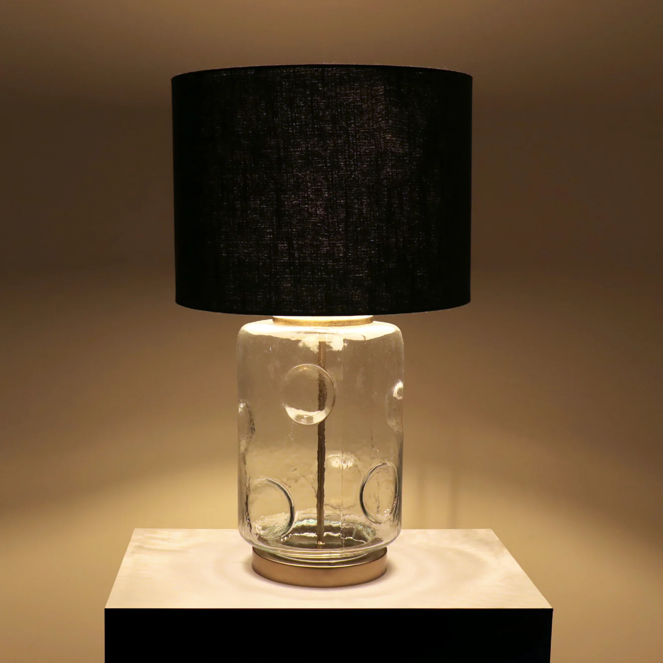Glanz Glass Table Lamp - Elegant Iron Base & Eclectic Design