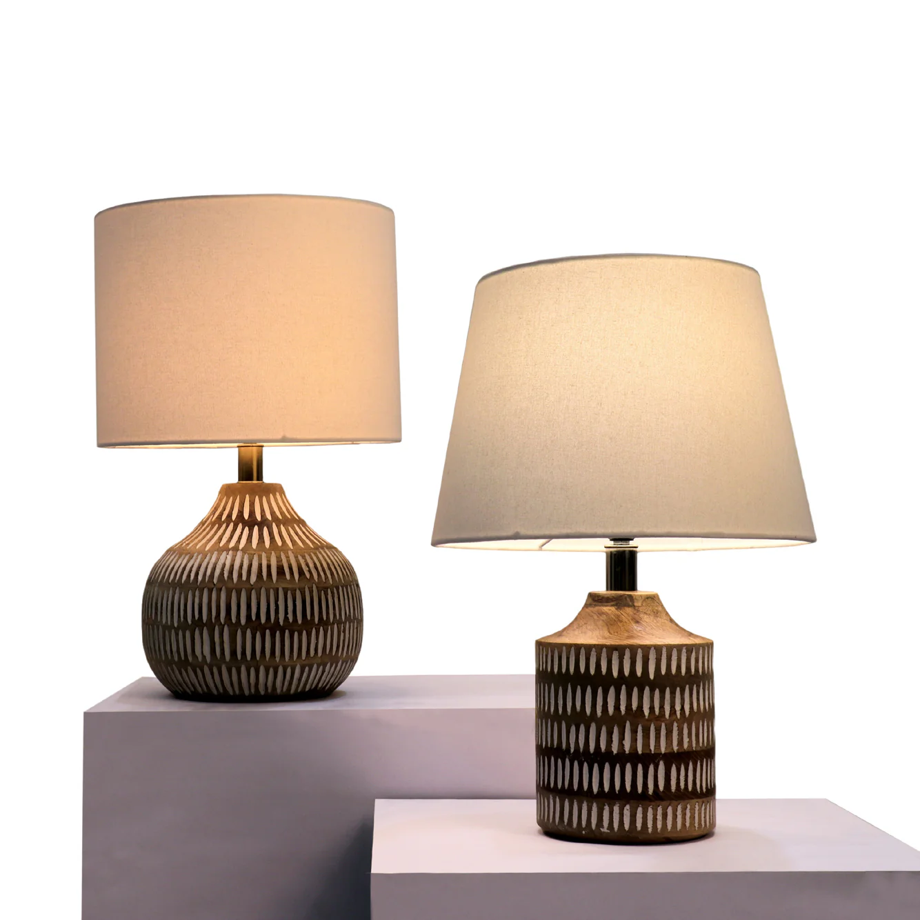 Naybu Straight Table Lamp - Elegant Iron Base & Eclectic Design
