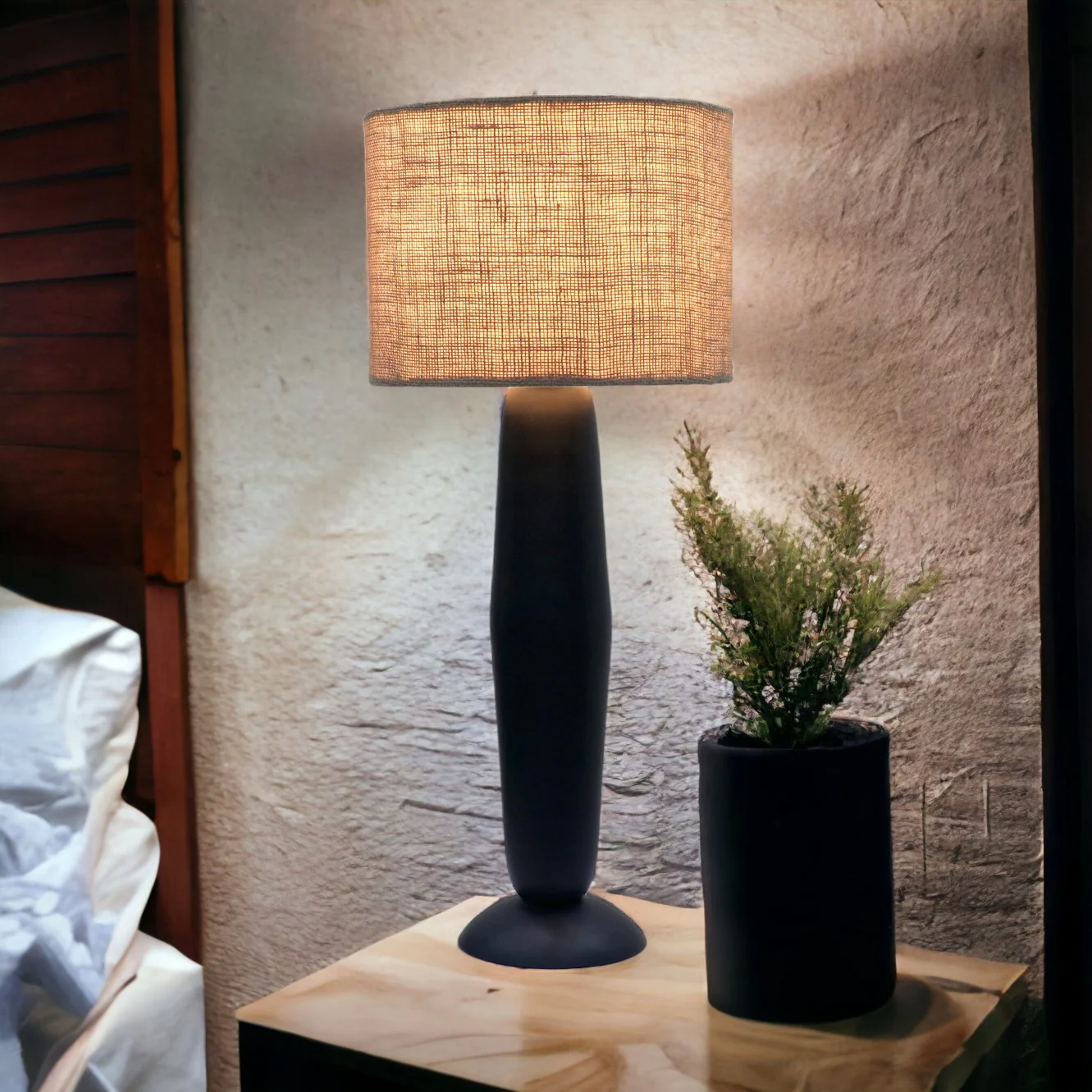 Noirjute Table Lamp - Elegant Iron Base & Eclectic Design