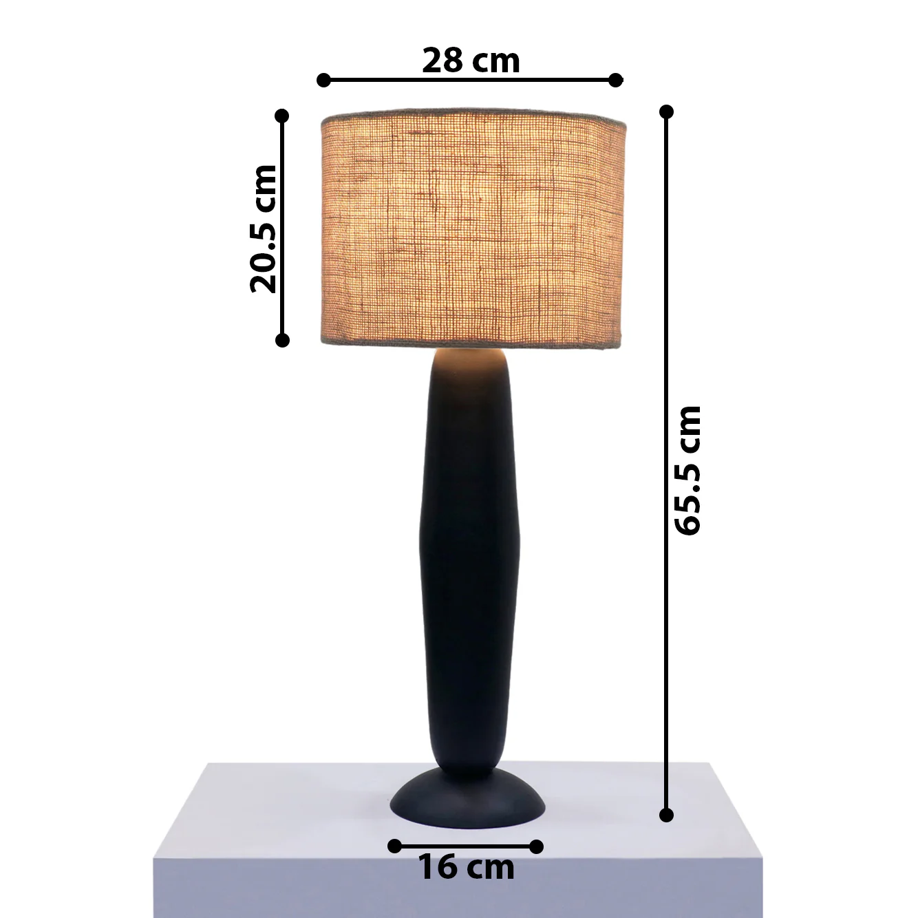 Noirjute Table Lamp - Elegant Iron Base & Eclectic Design