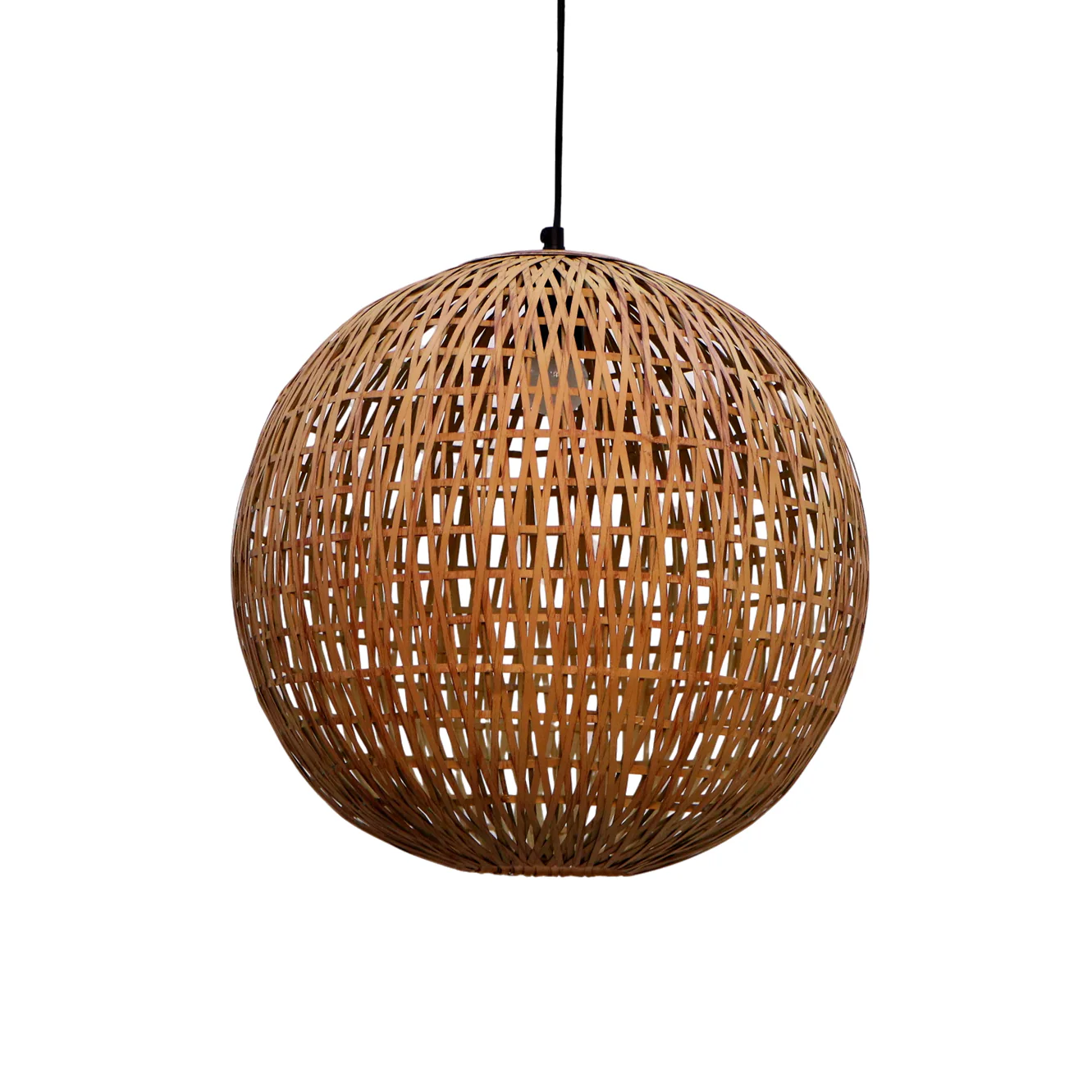 Orion Round Hanging Lamp Elegant Iron Base & Eclectic Design