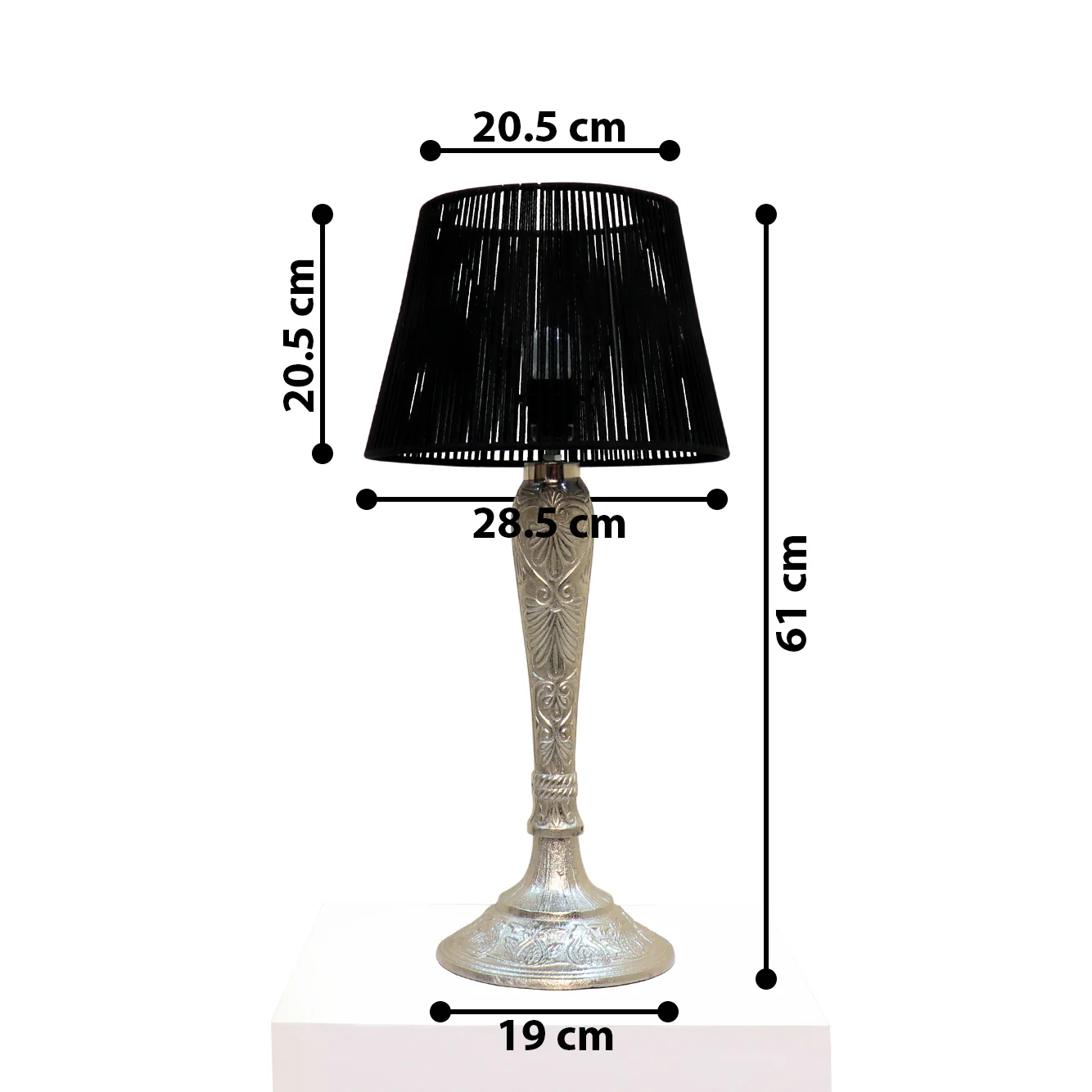 Viraag Table Lamp - Elegant Iron Base & Eclectic Design