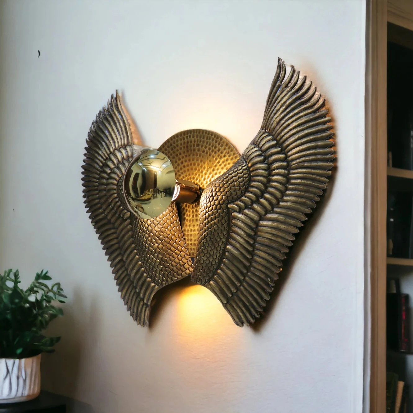 Adler Wing Wall Lamp Elegant Iron Base & Eclectic Design