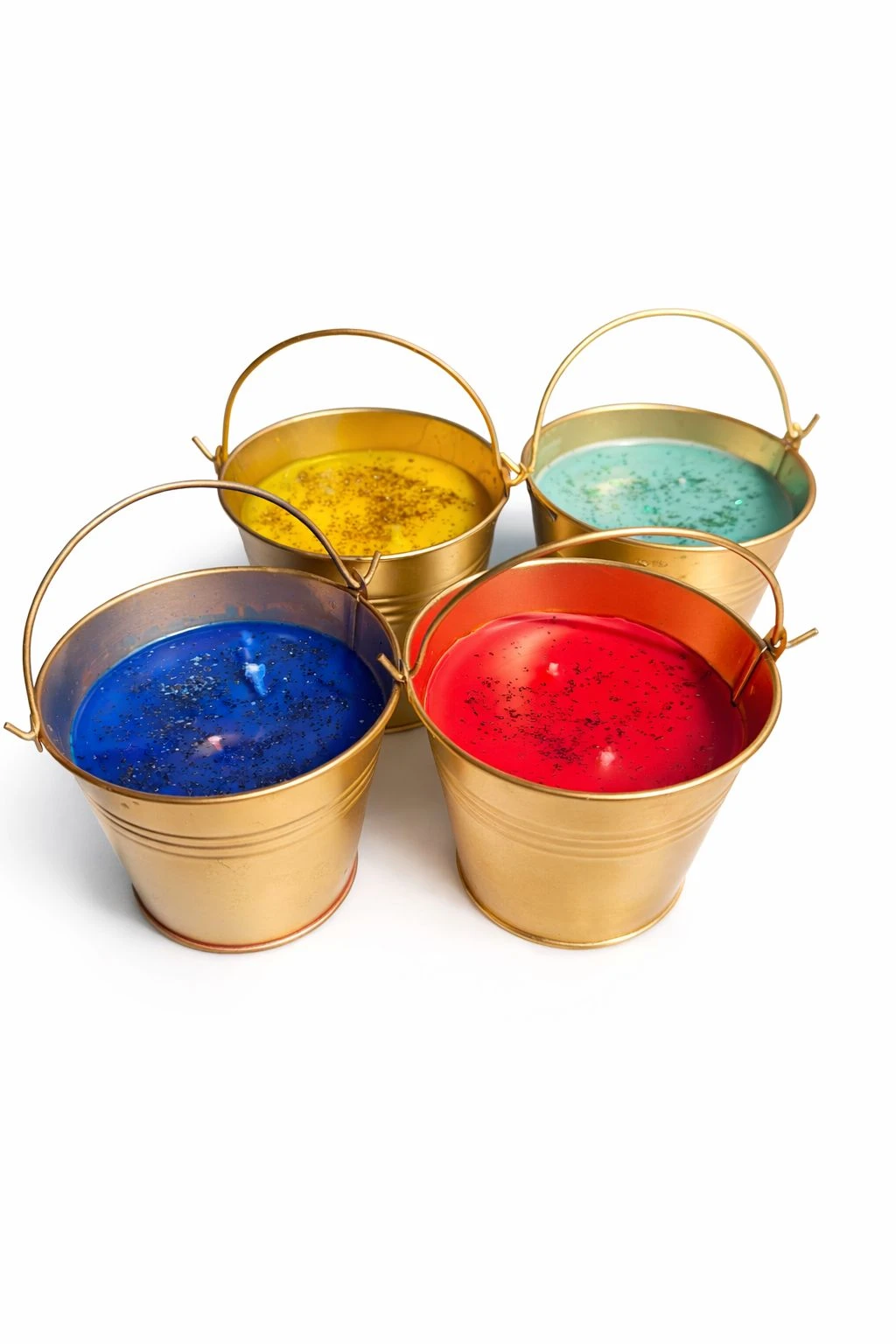 Colorful Holi Bucket Candle – Set of 4